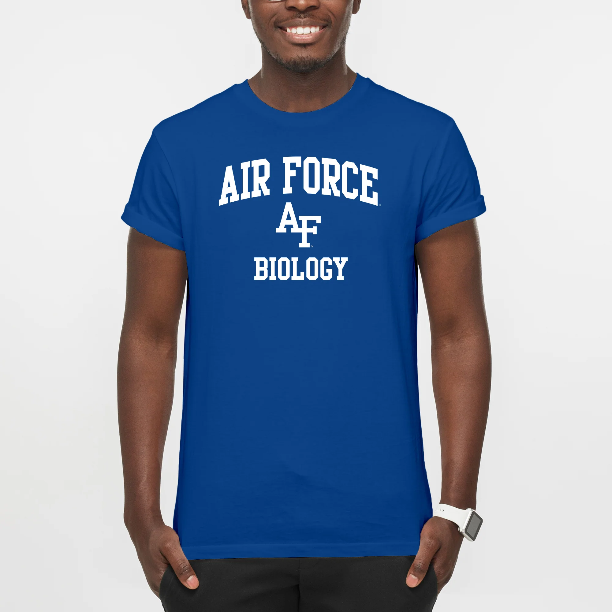 Air Force Academy Arch Logo Biology T-Shirt - Royal - Image 3