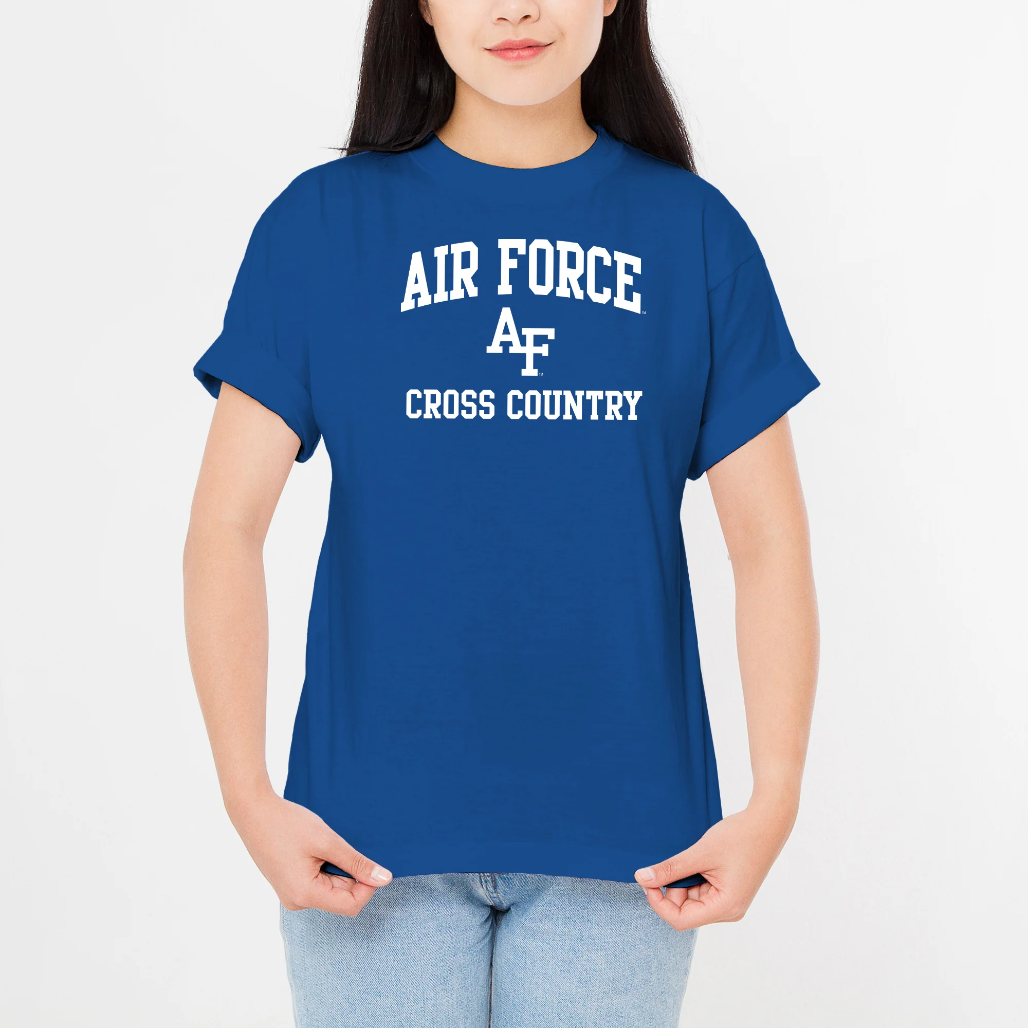 Air Force Academy Arch Logo Cross Country T-Shirt - Royal - Image 4