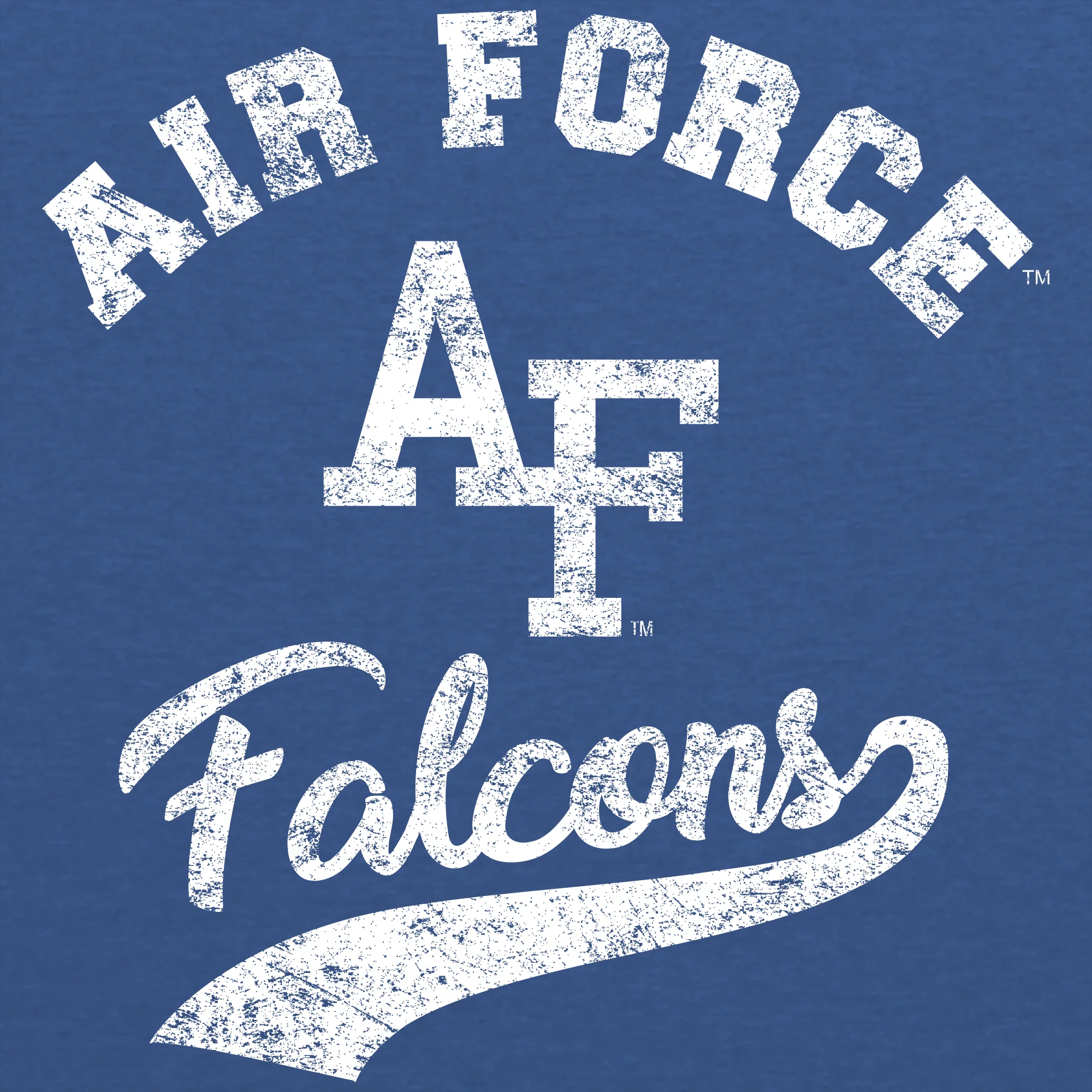 Air Force Academy Falcons Retro Script Premium Triblend T-Shirt - Vintage Royal - Image 2