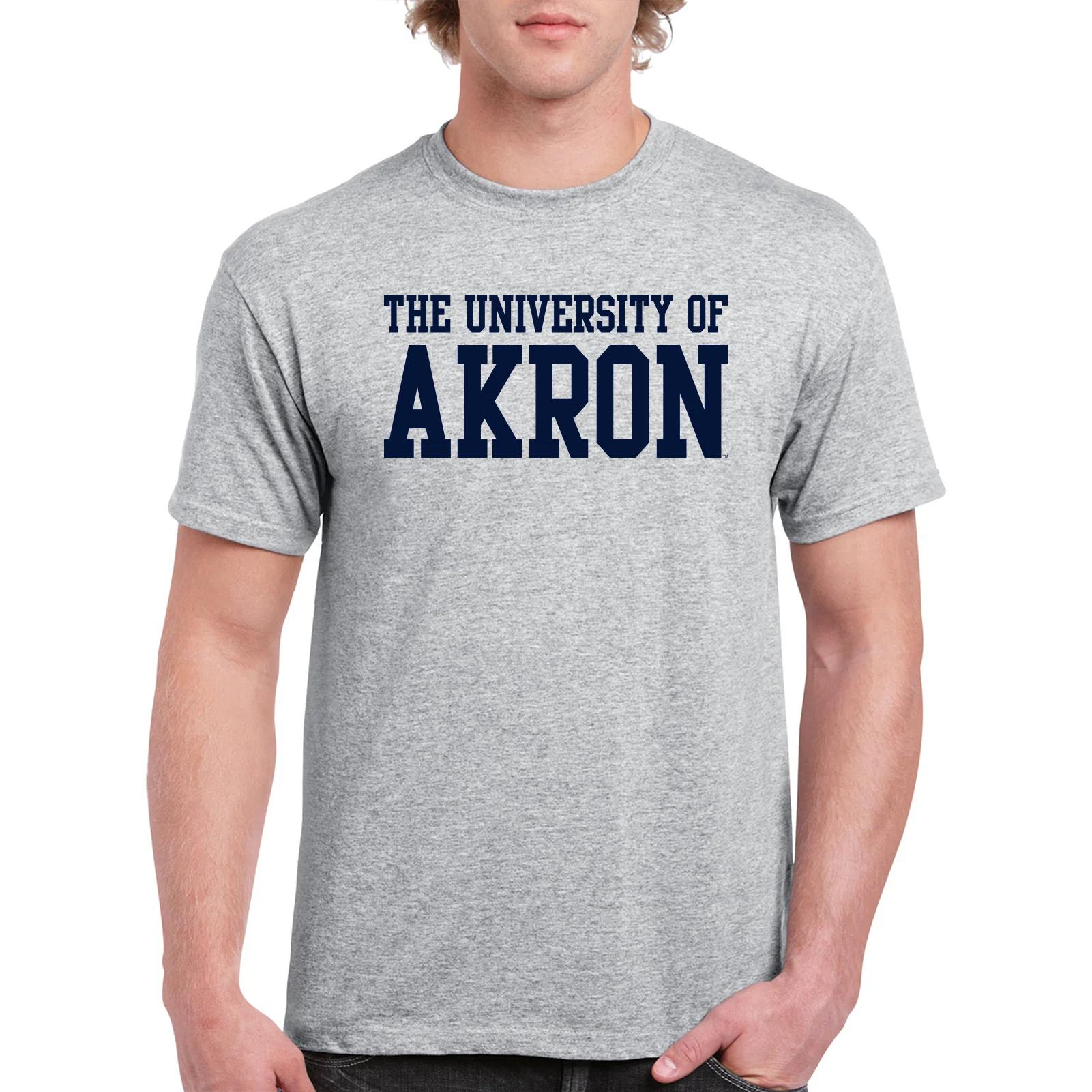 Akron Zips Basic Block T Shirt - Sport Grey - Image 3