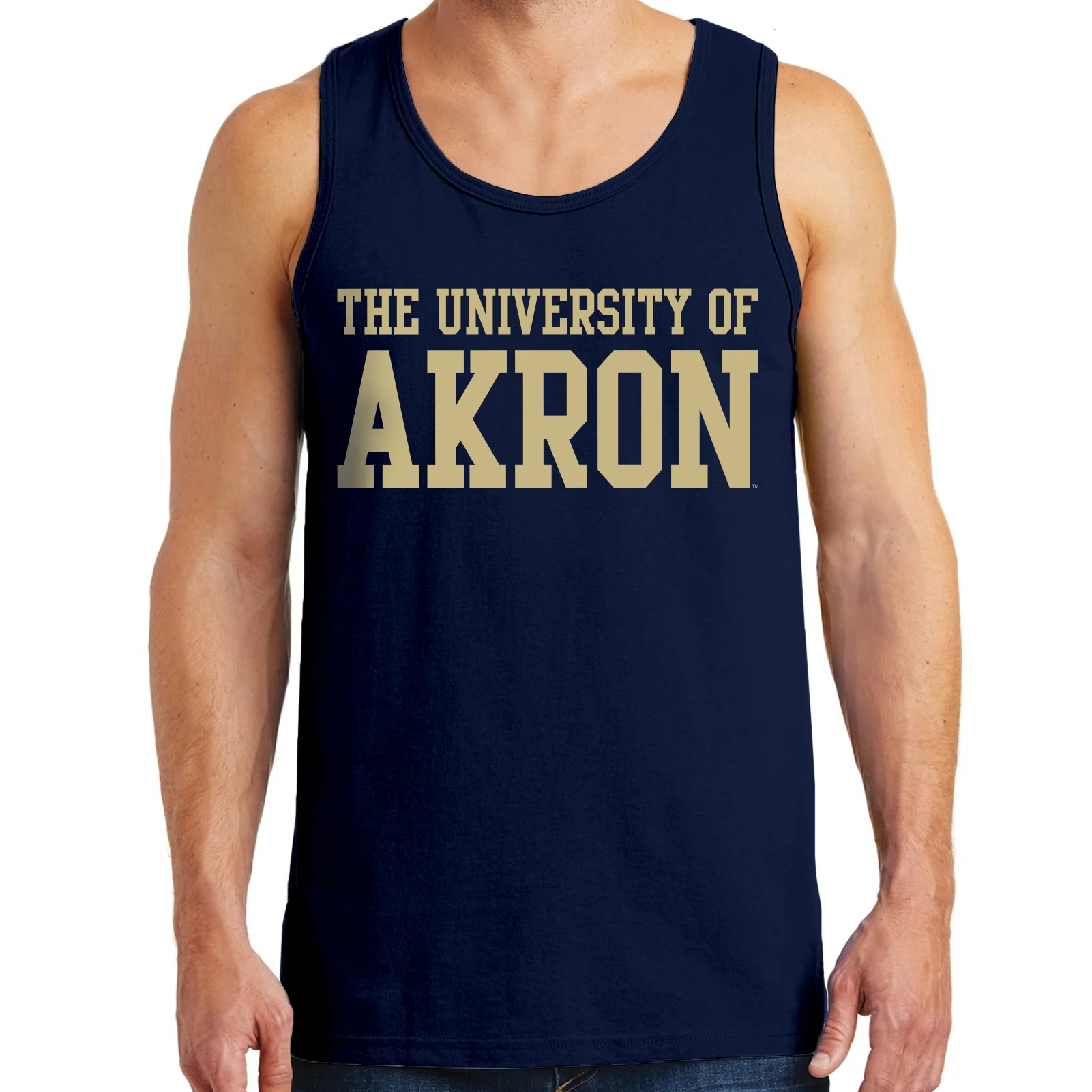 Akron Zips Basic Block Tank Top - Navy - Image 3