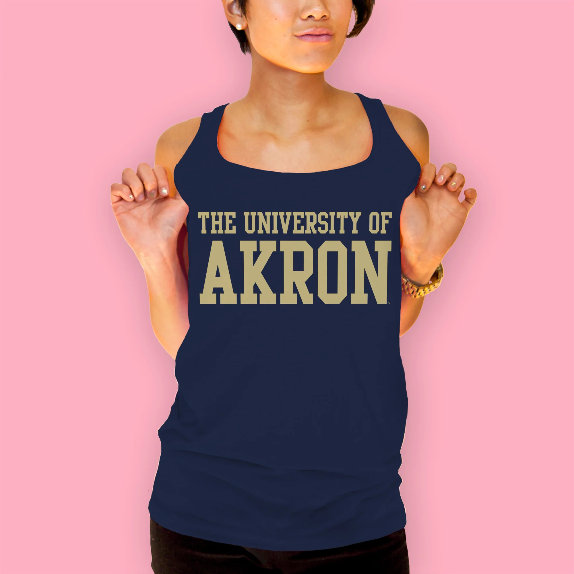 Akron Zips Basic Block Tank Top - Navy - Image 4