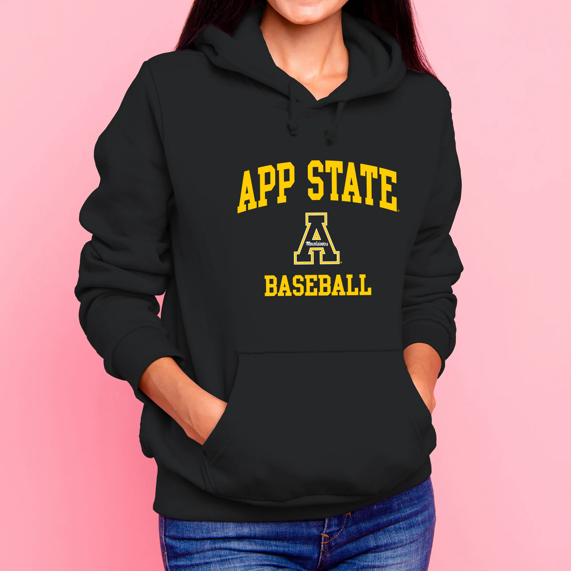 App State Arch Logo Baseball Hoodie - Black - Image 4