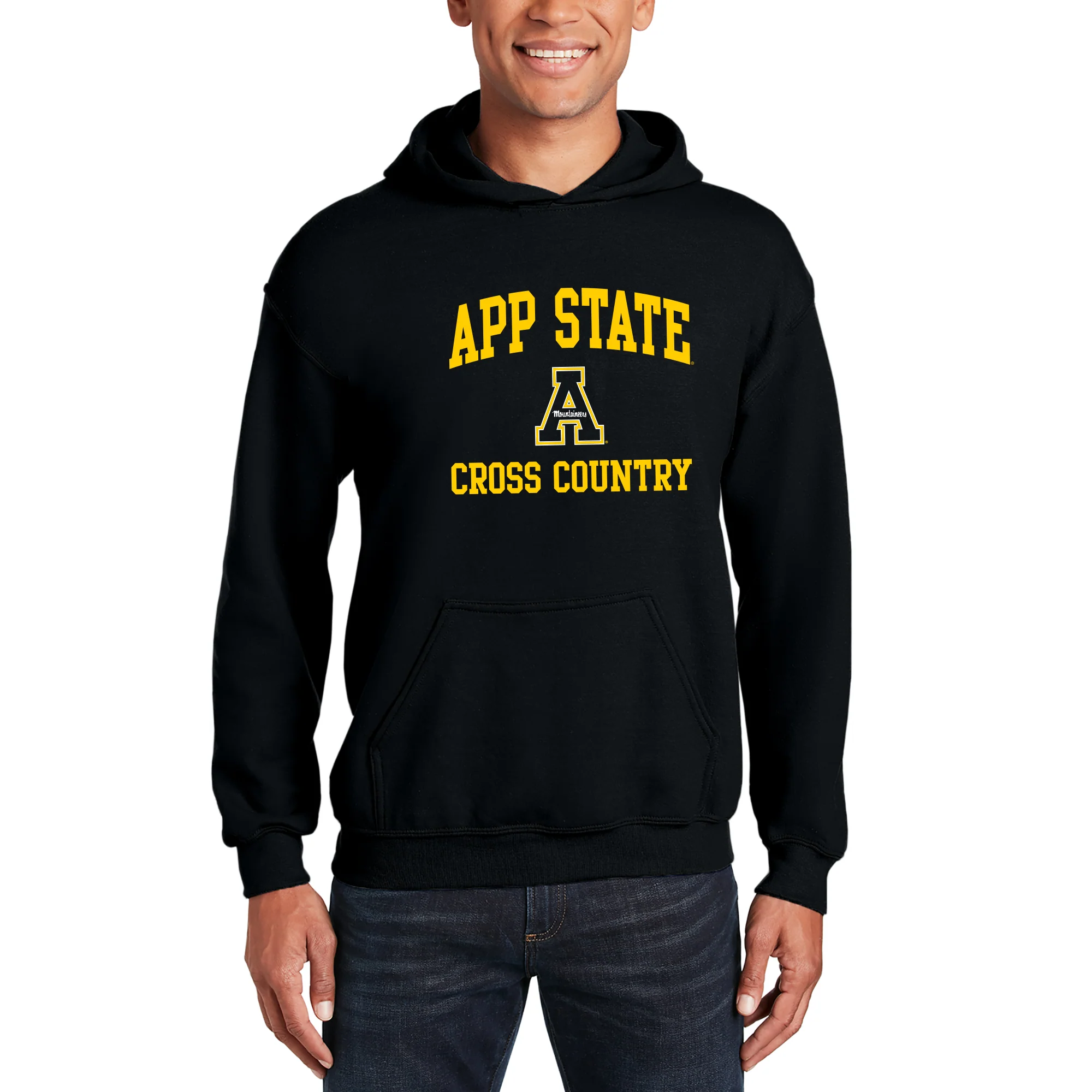 App State Arch Logo Cross Country Hoodie - Black - Image 3