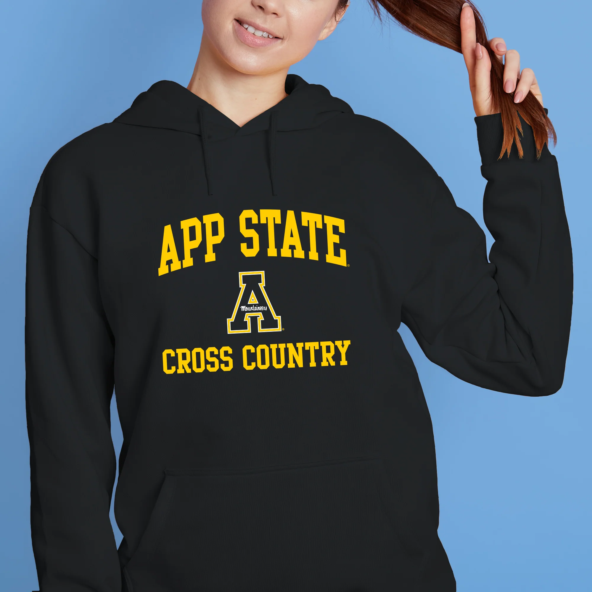 App State Arch Logo Cross Country Hoodie - Black - Image 4