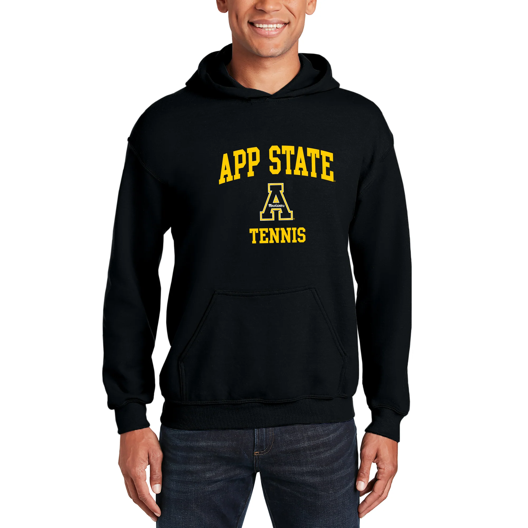 App State Arch Logo Tennis Hoodie - Black - Image 3
