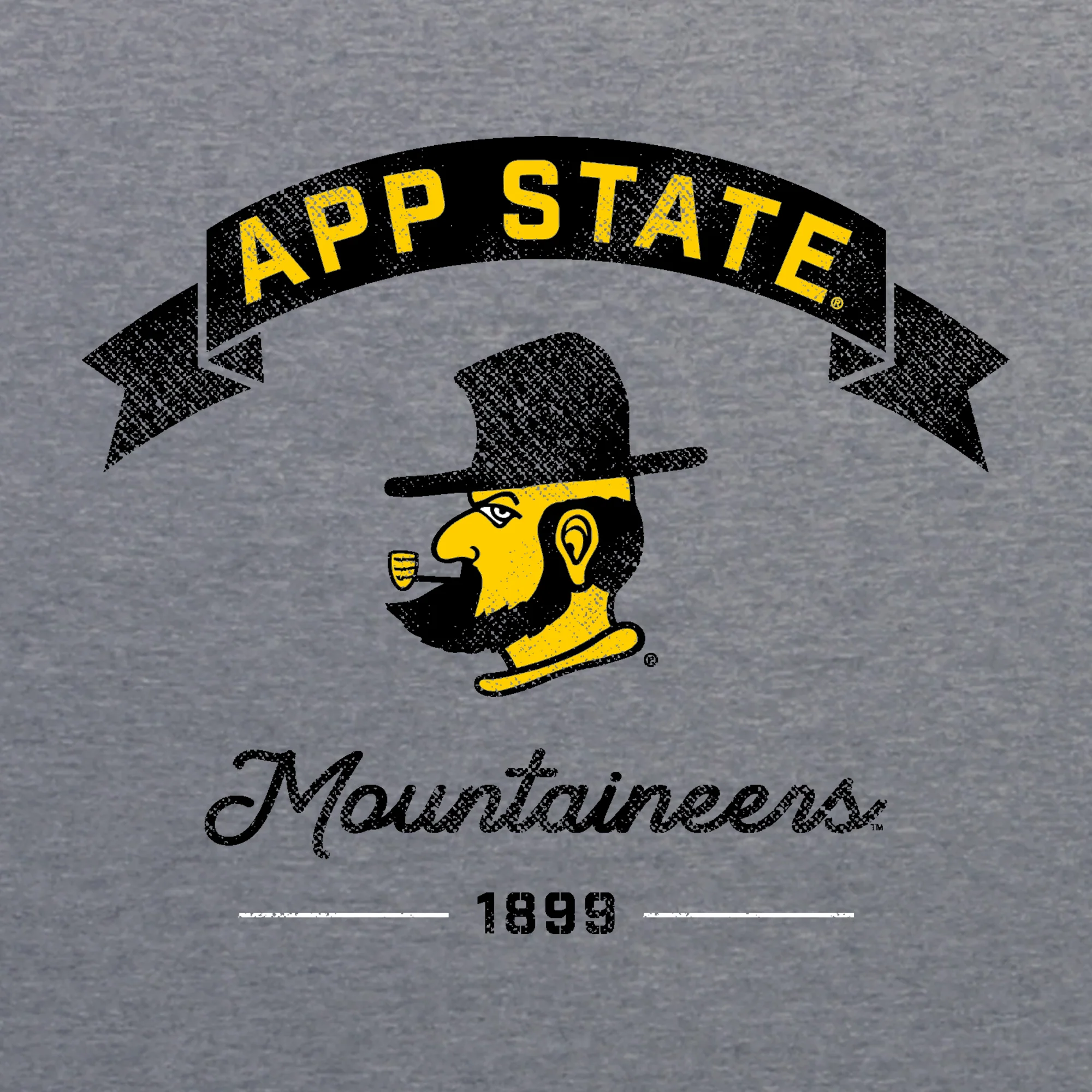App State Ribbon Arc NLA Triblend T-Shirt - Premium Heather - Image 2