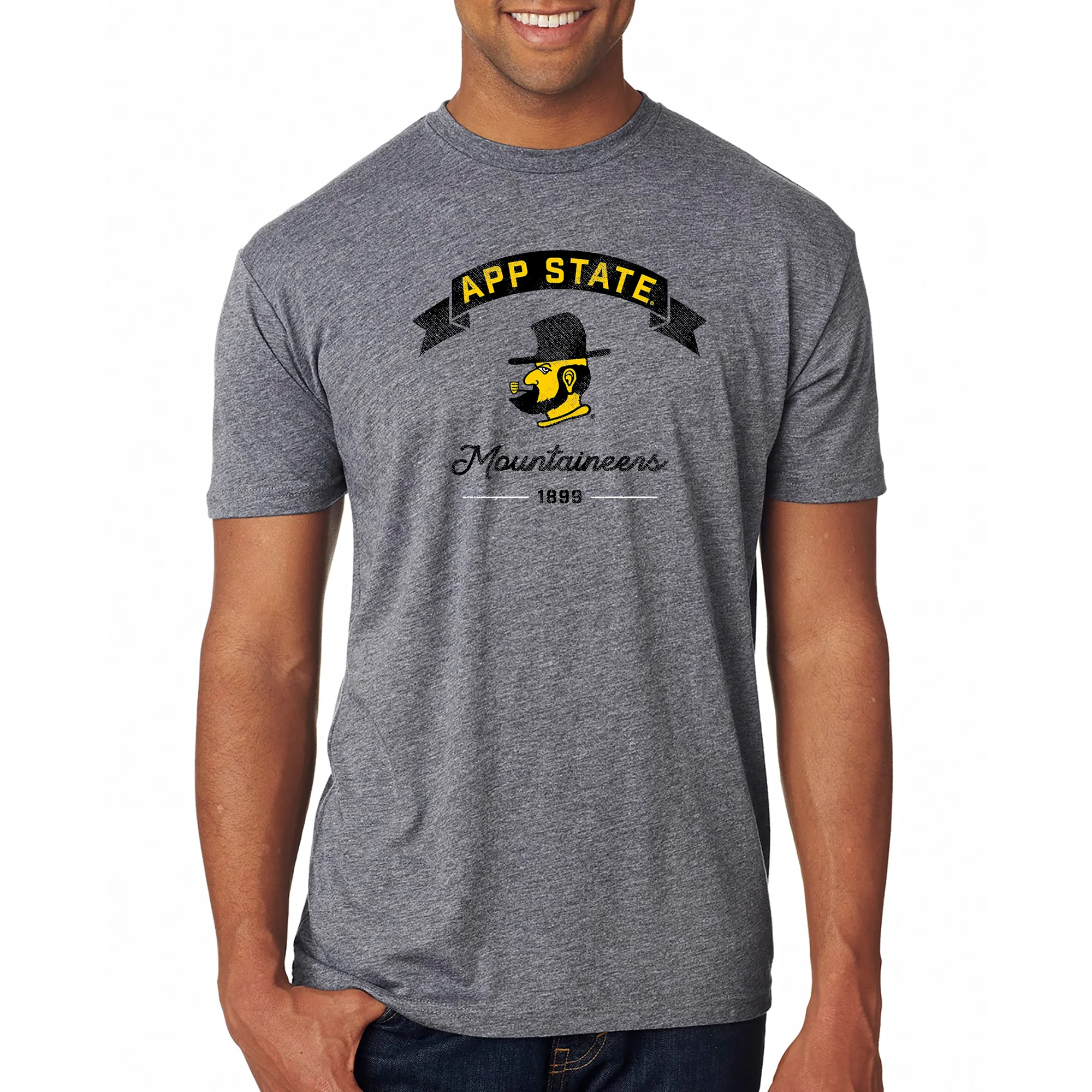 App State Ribbon Arc NLA Triblend T-Shirt - Premium Heather - Image 3