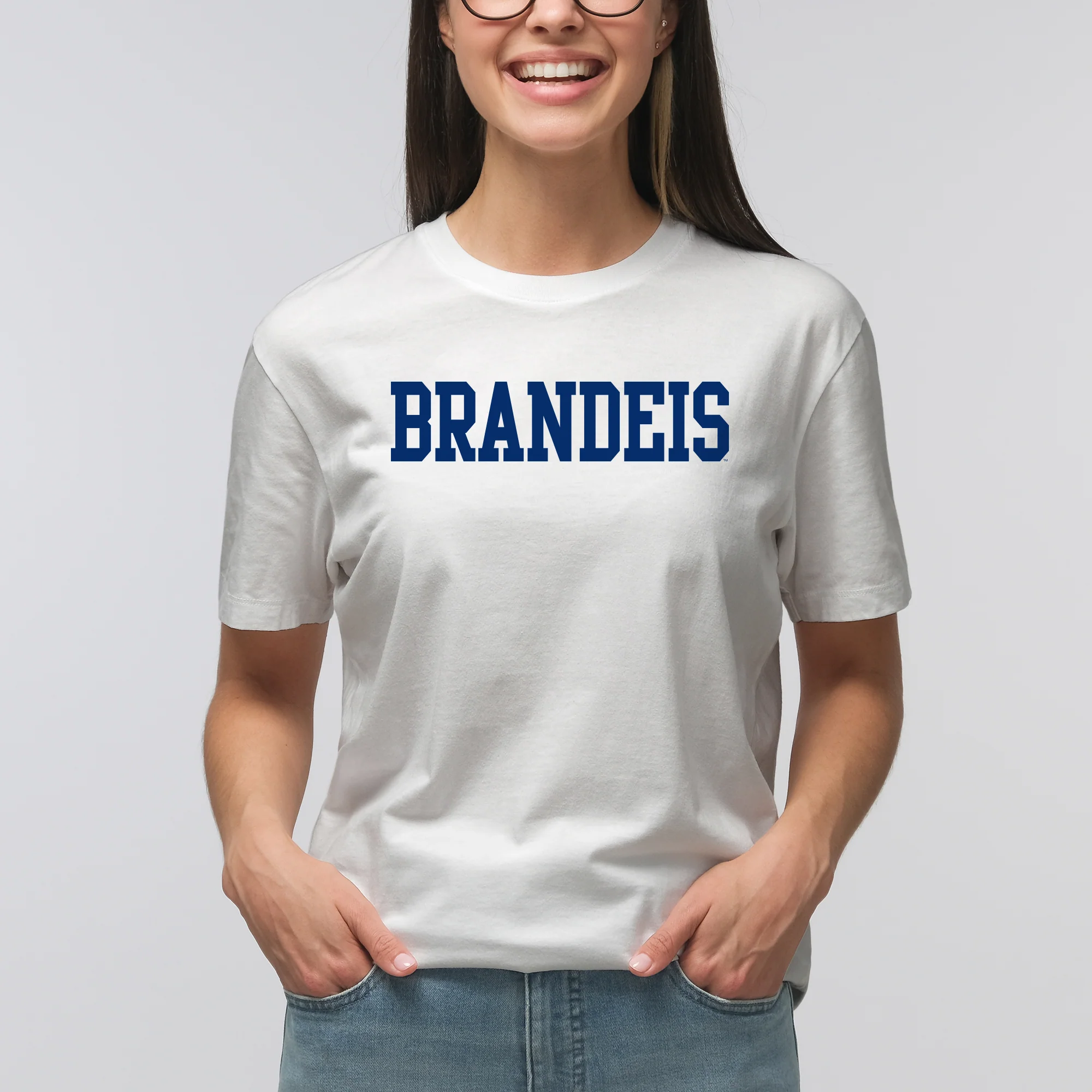 Brandeis Judges Basic Block T Shirt - White - Image 4
