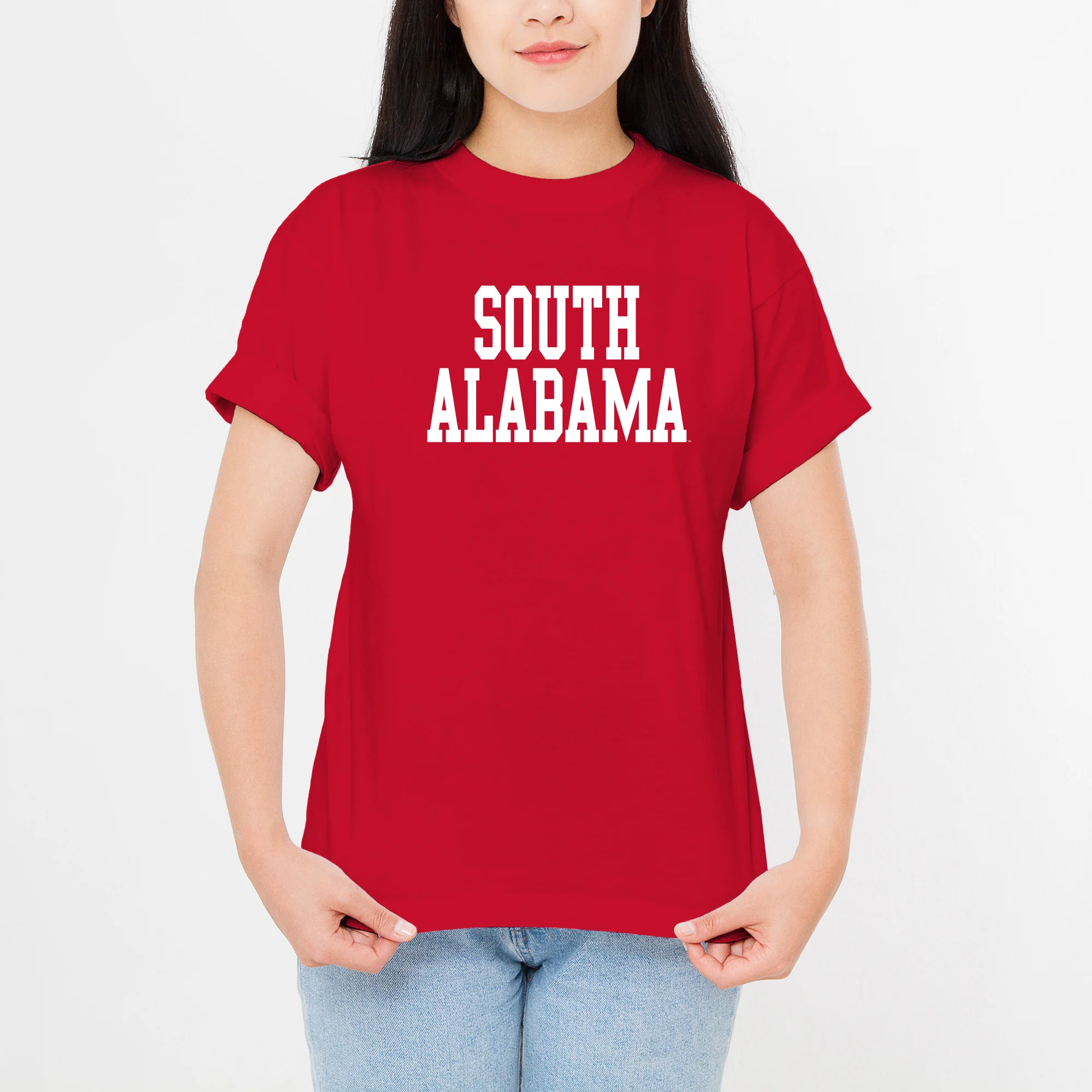 South Alabama Jaguars Basic Block T Shirt - Red - Image 4