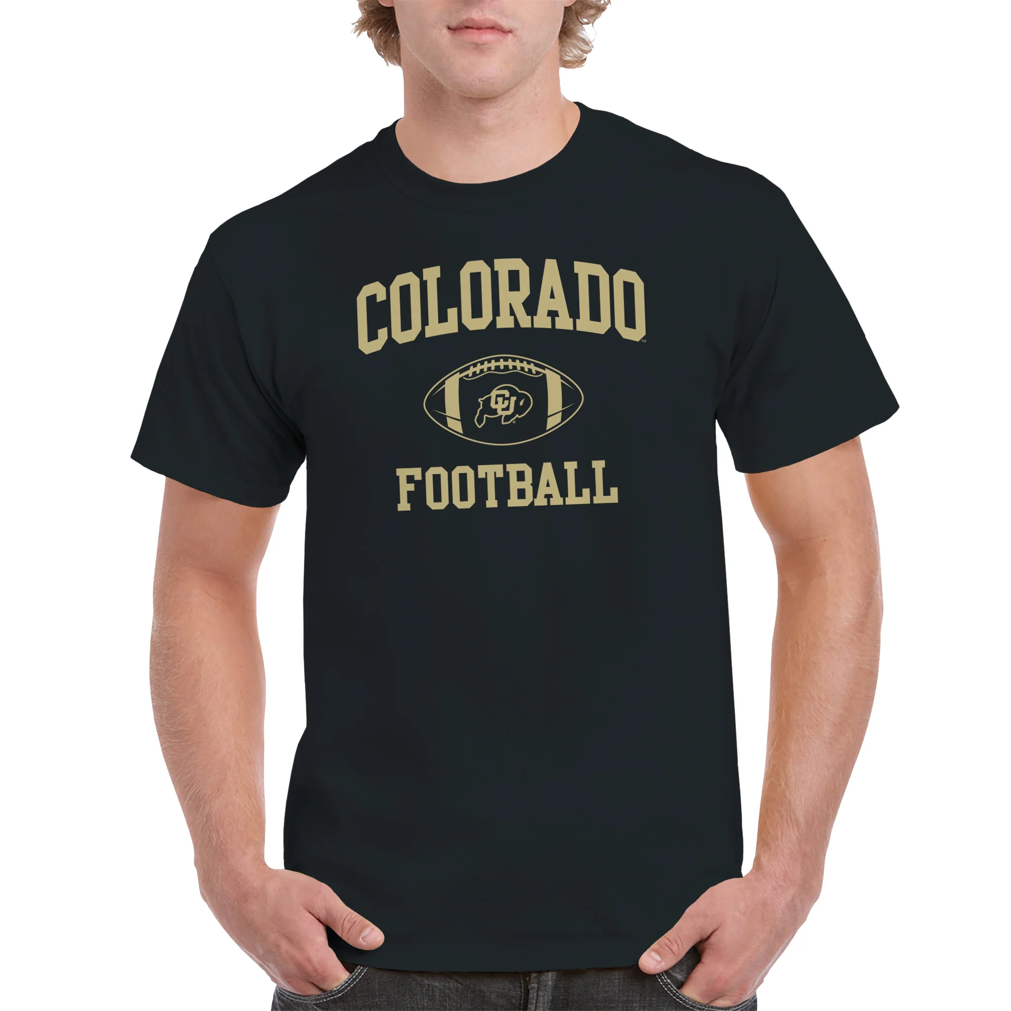 University of Colorado Buffaloes Classic Football Arch T Shirt - Black - Image 4