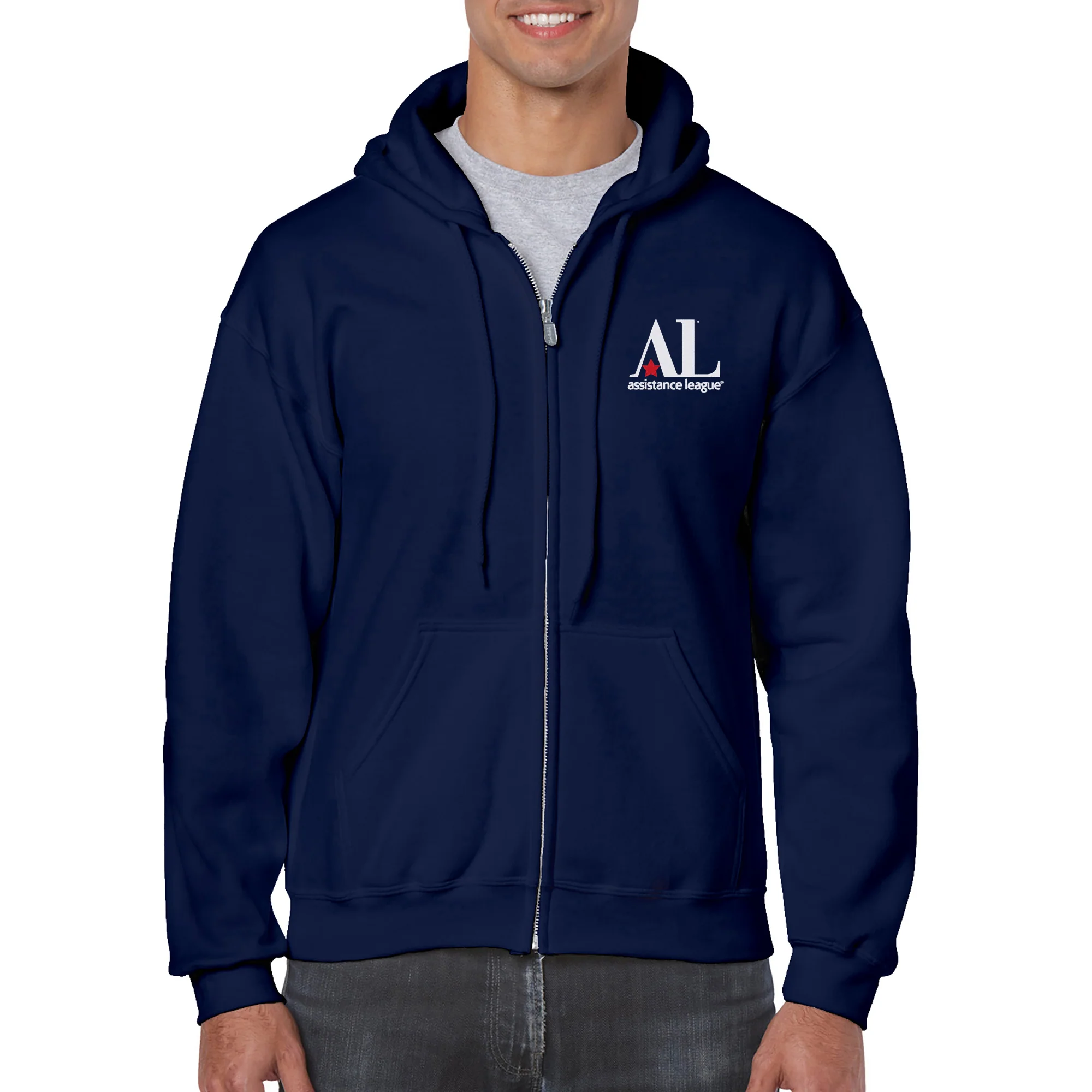 Assistance League Logo LC EMB Zip Hoodie - Navy - Image 3