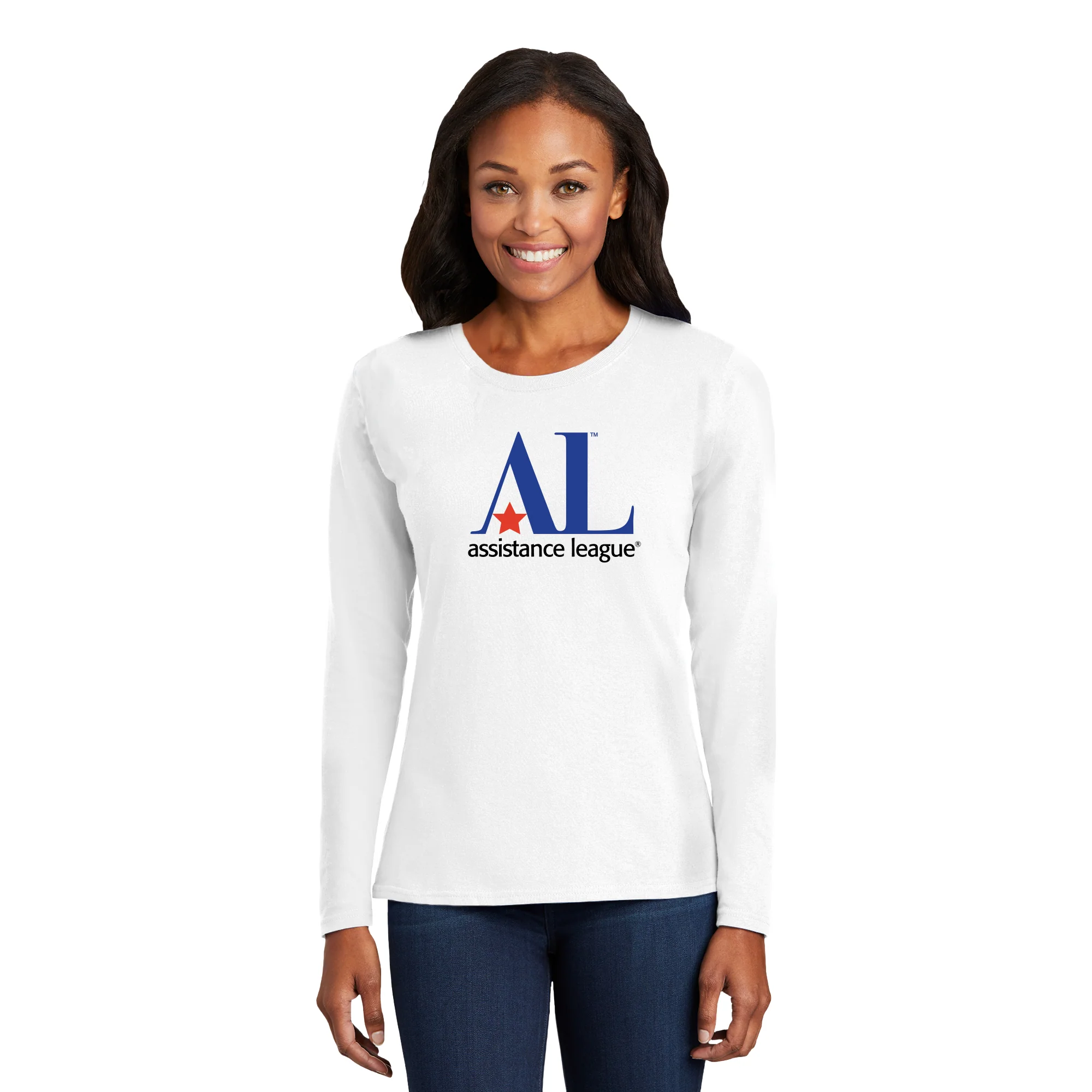 Assistance League Logo Womens Long Sleeve - White - Image 3