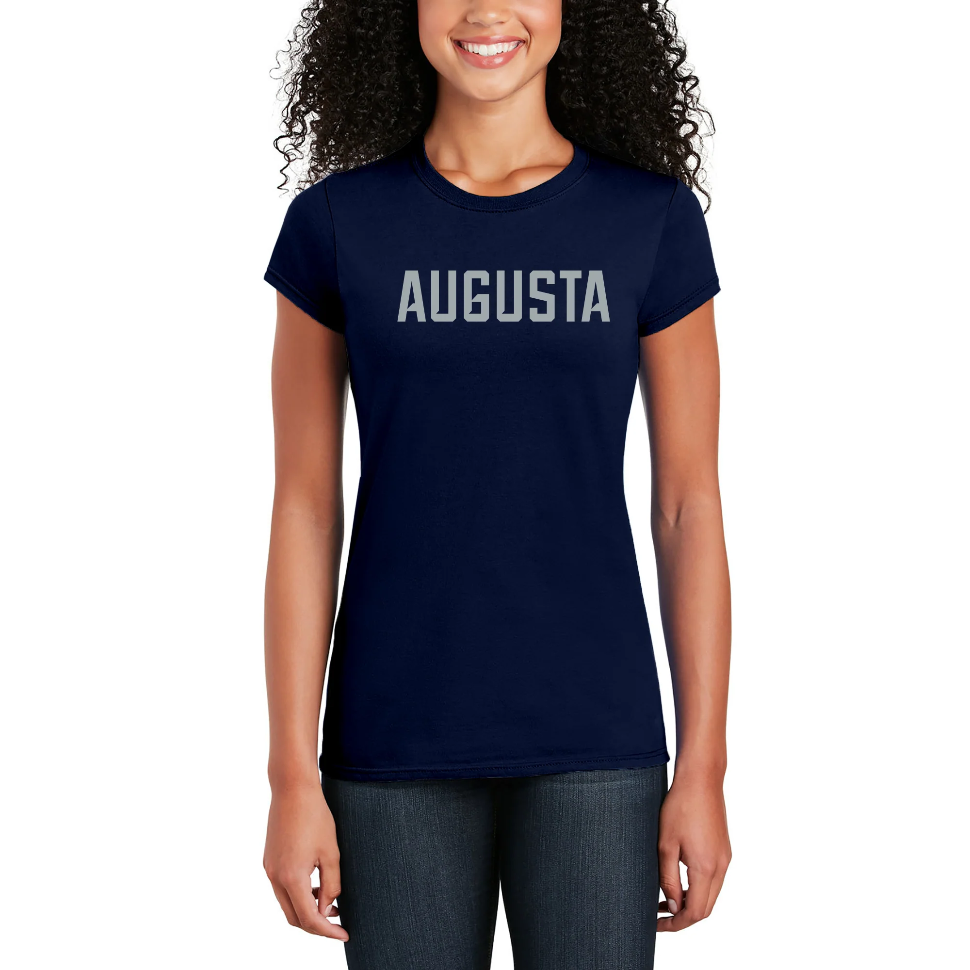 Augusta University Basic Block Womens T-Shirt - Navy - Image 4