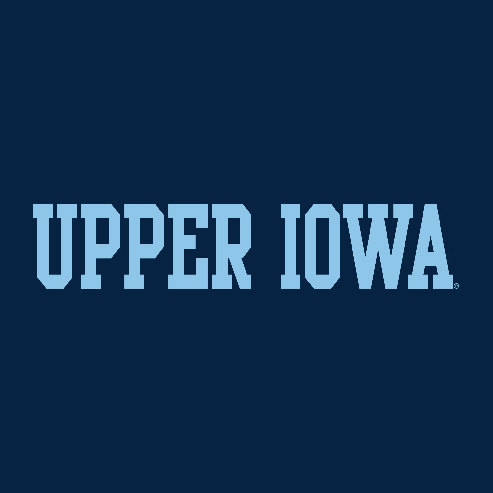 Upper Iowa University Peacocks Basic Block Heavy Blend Hooded Sweatshirt - Navy - Image 2