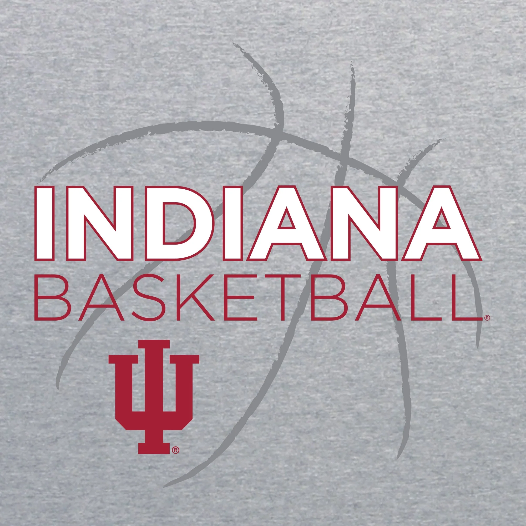Indiana University Hoosiers Basketball Sketch Basic Cotton Short Sleeve T Shirt - Sport Grey - Image 2