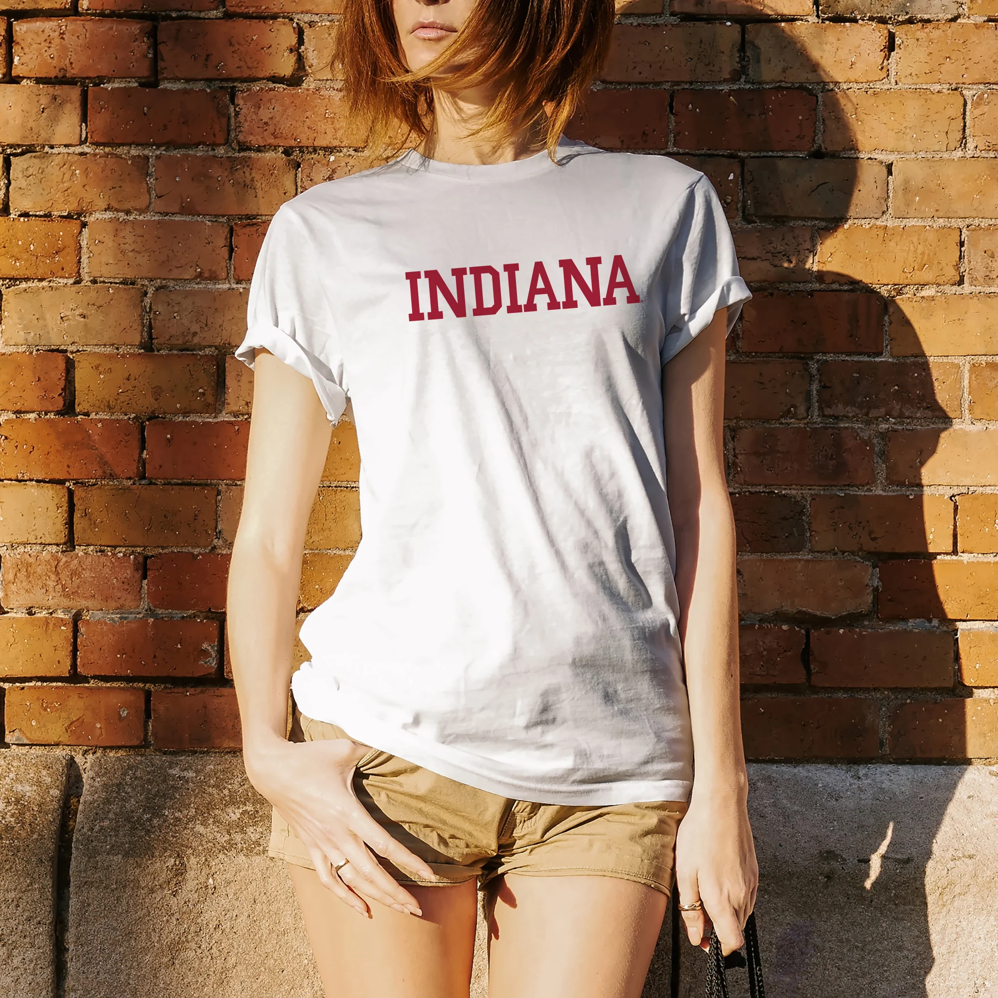 Indiana University Hoosiers Basic Block Short Sleeve T-Shirt - White - Image 4