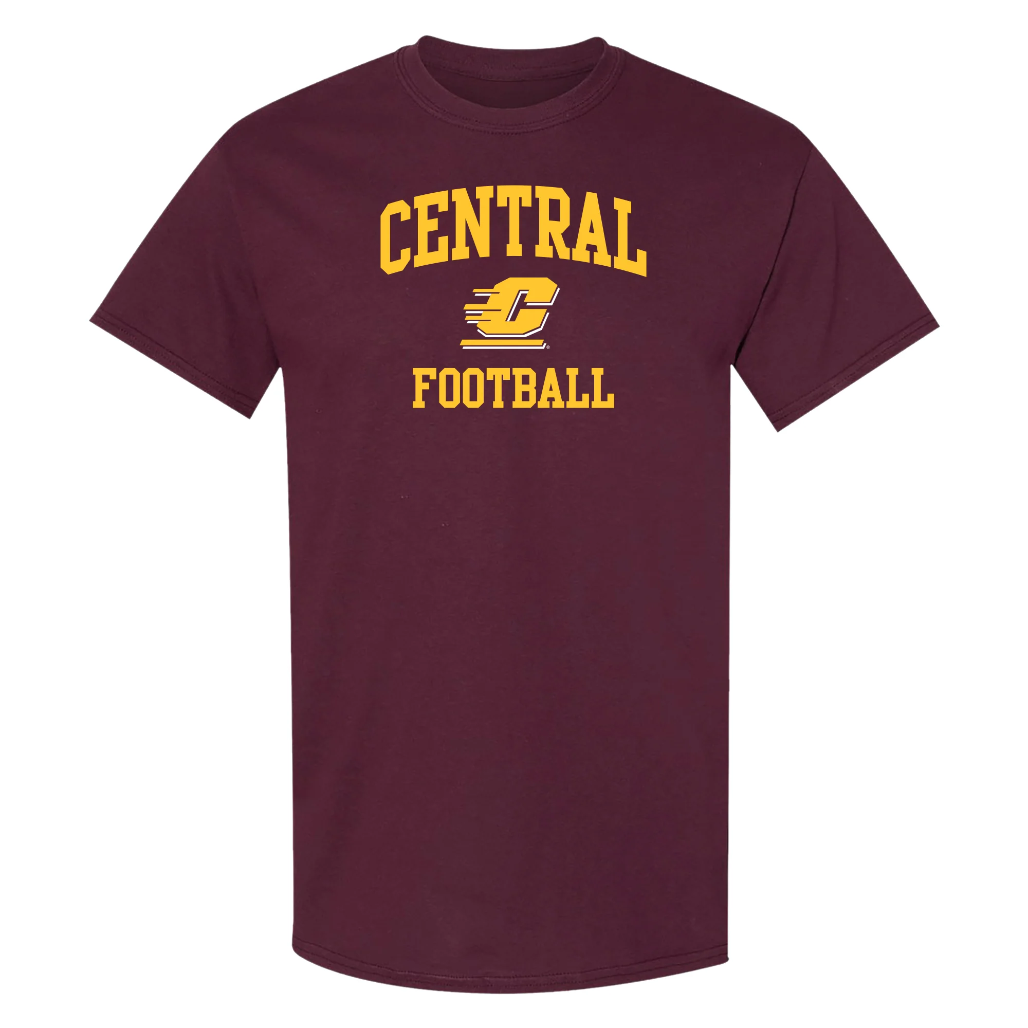 Central Michigan Arch Logo Football T-Shirt - Maroon