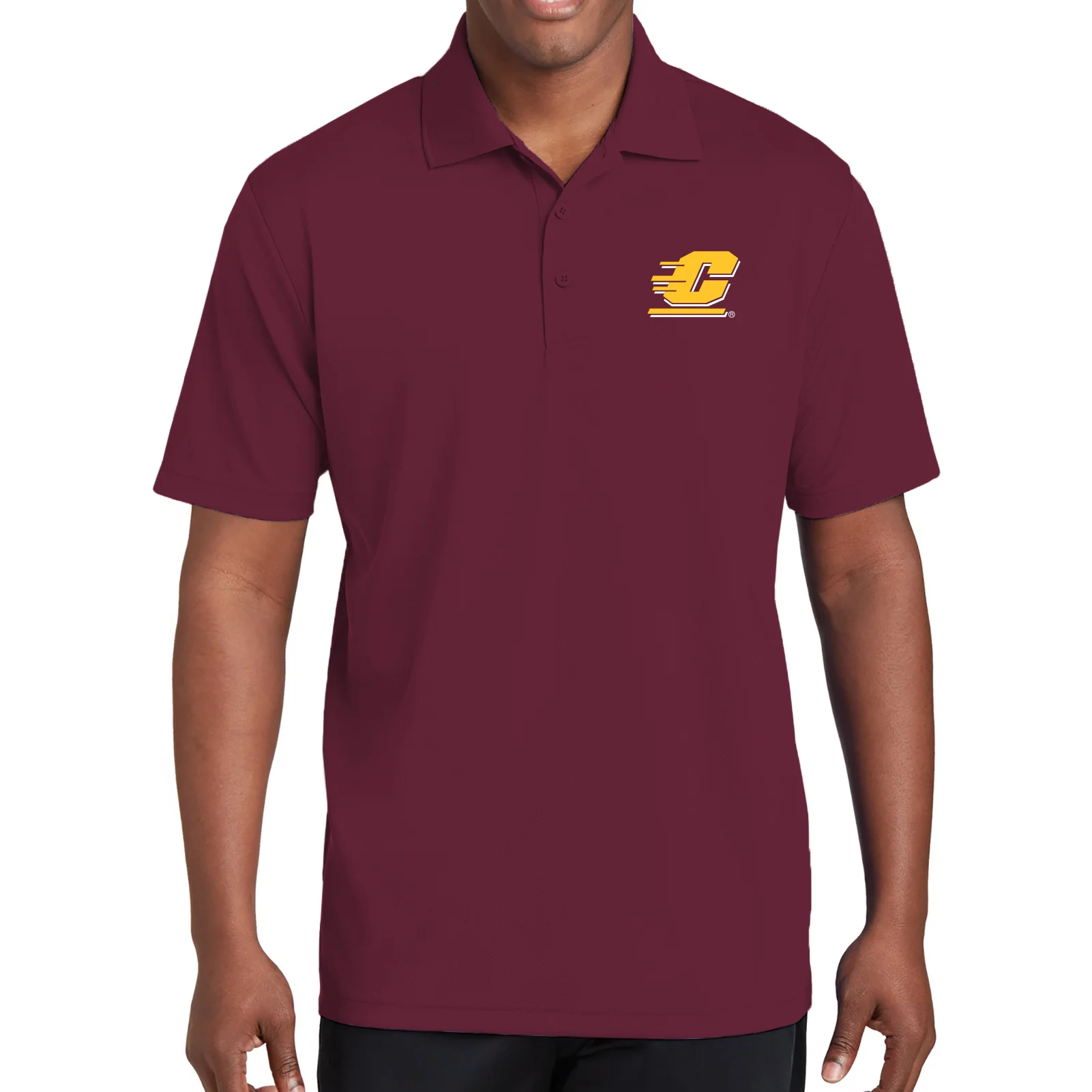 Central Michigan University Chippewas Action C Polo - Maroon - Image 3
