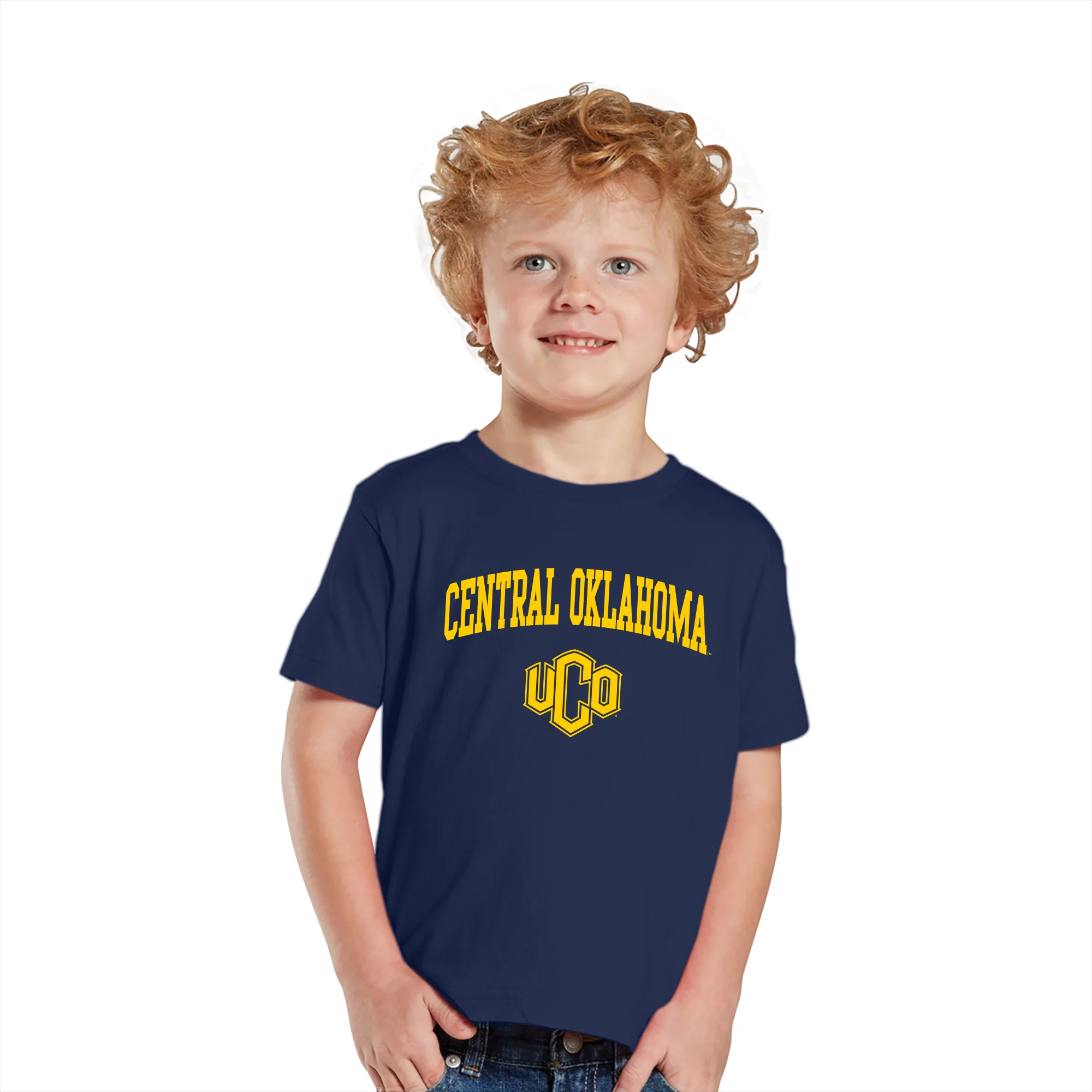 Central Oklahoma Bronchos Arch Logo Toddler Short Sleeve T Shirt - Navy - Image 3