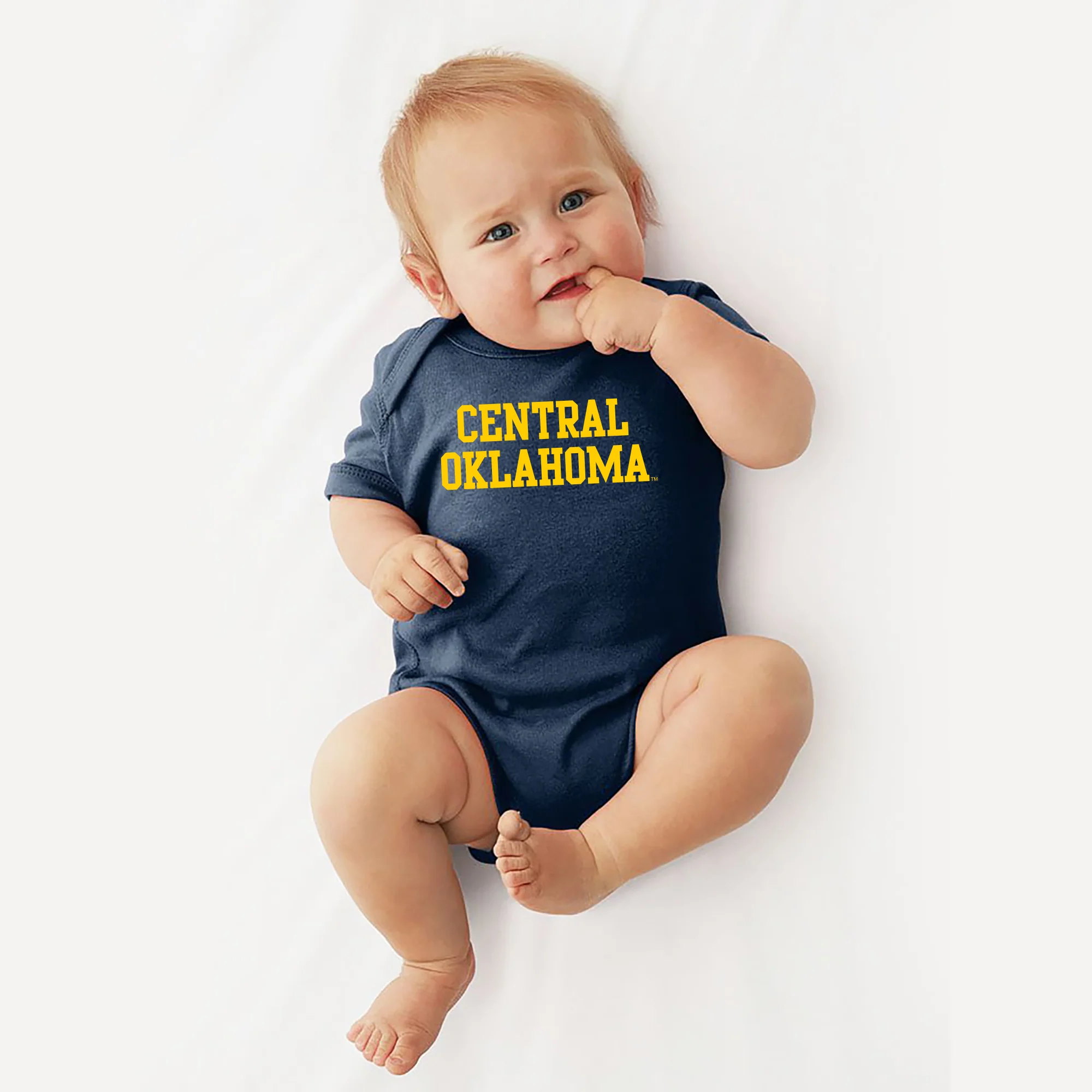 Central Oklahoma University Bronchos Basic Block Infant Creeper - Navy - Image 3
