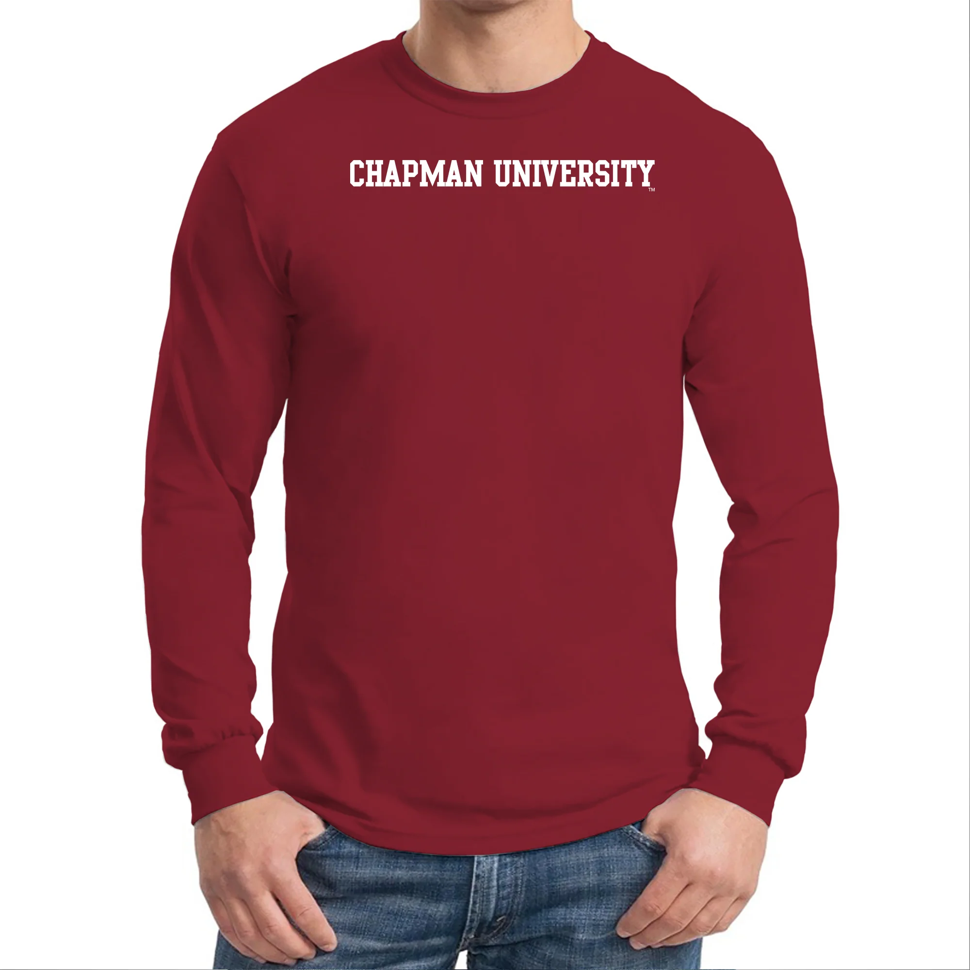 Chapman University Panthers Basic Block Long Sleeve T-Shirt - Cardinal - Image 3