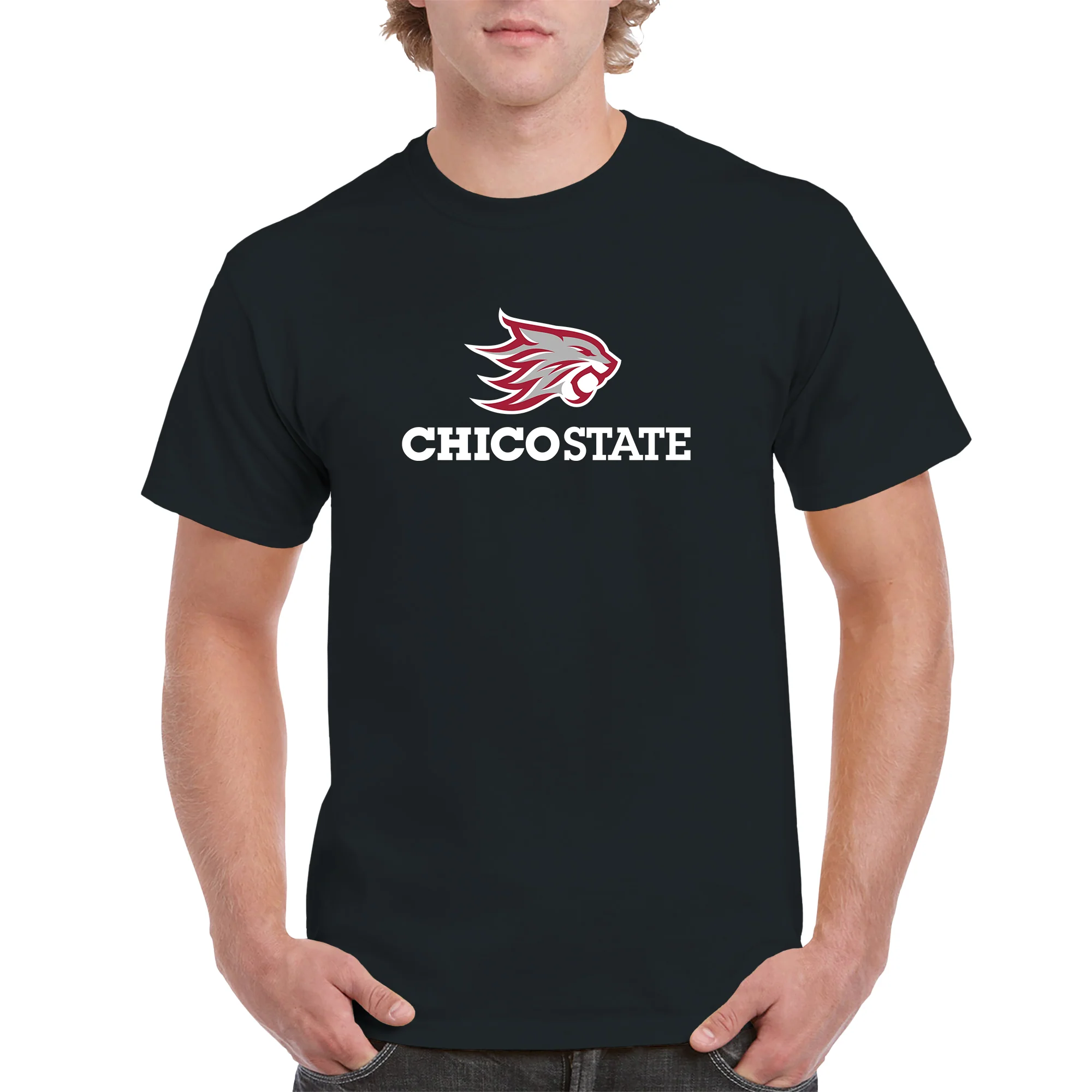 Chico State Wildcats Primary Logo T-Shirt - Black - Image 3