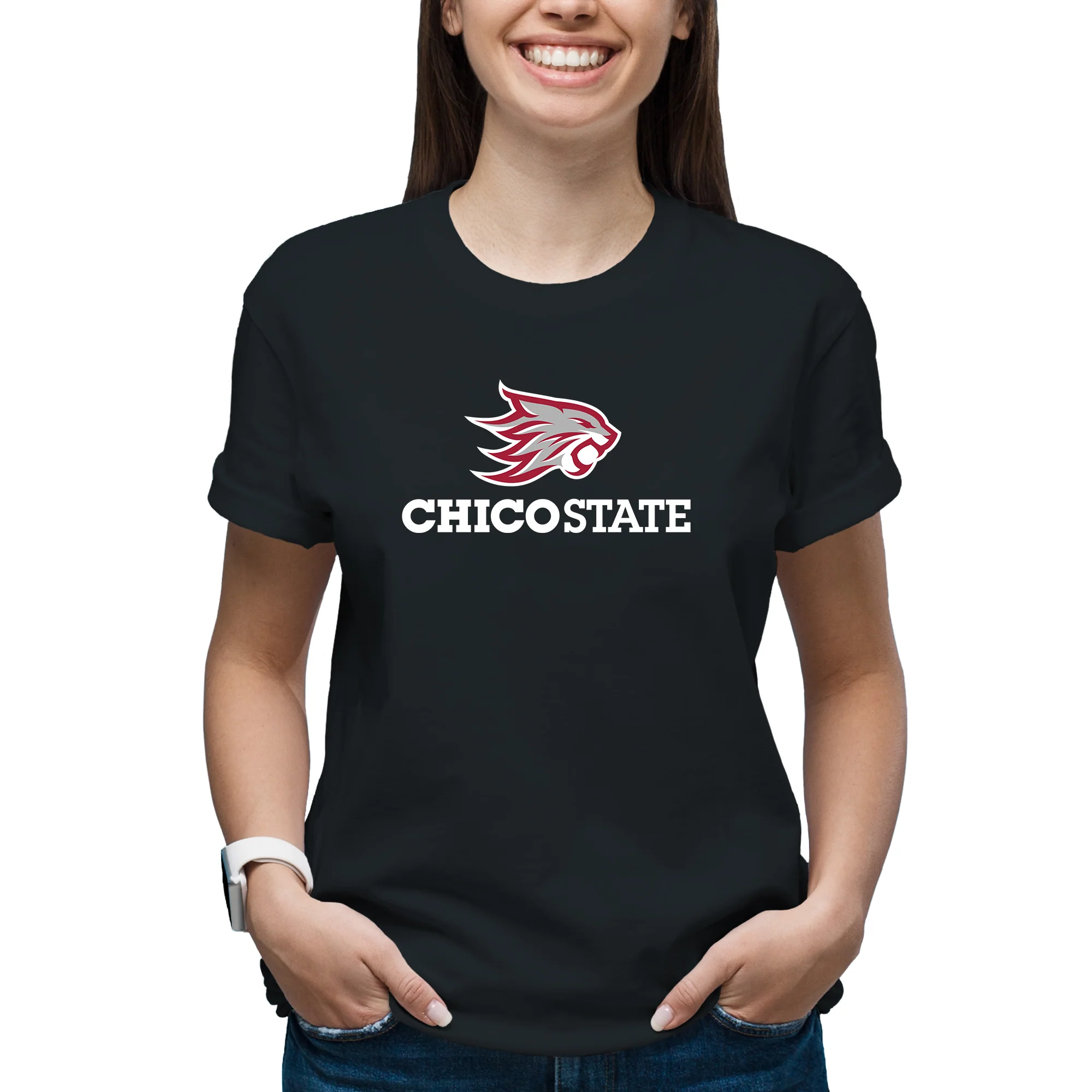 Chico State Wildcats Primary Logo T-Shirt - Black - Image 4