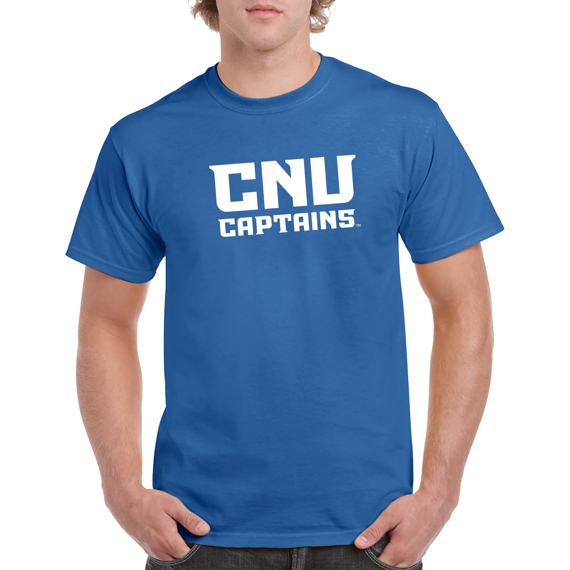 Christopher Newport University Captains Basic Block Short Sleeve T-Shirt - Royal - Image 3