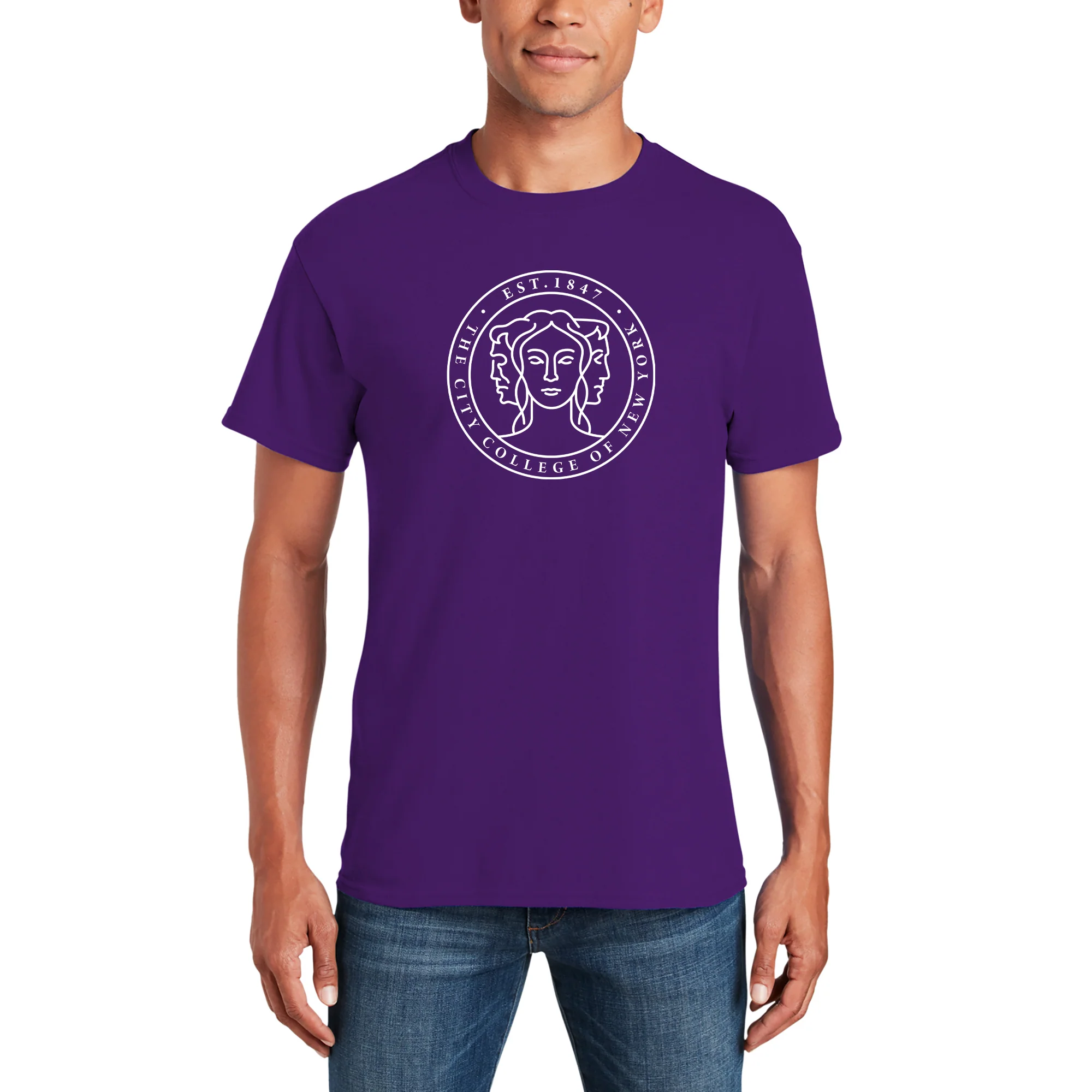 City College of New York Beavers Primary Logo T-Shirt - Purple - Image 3