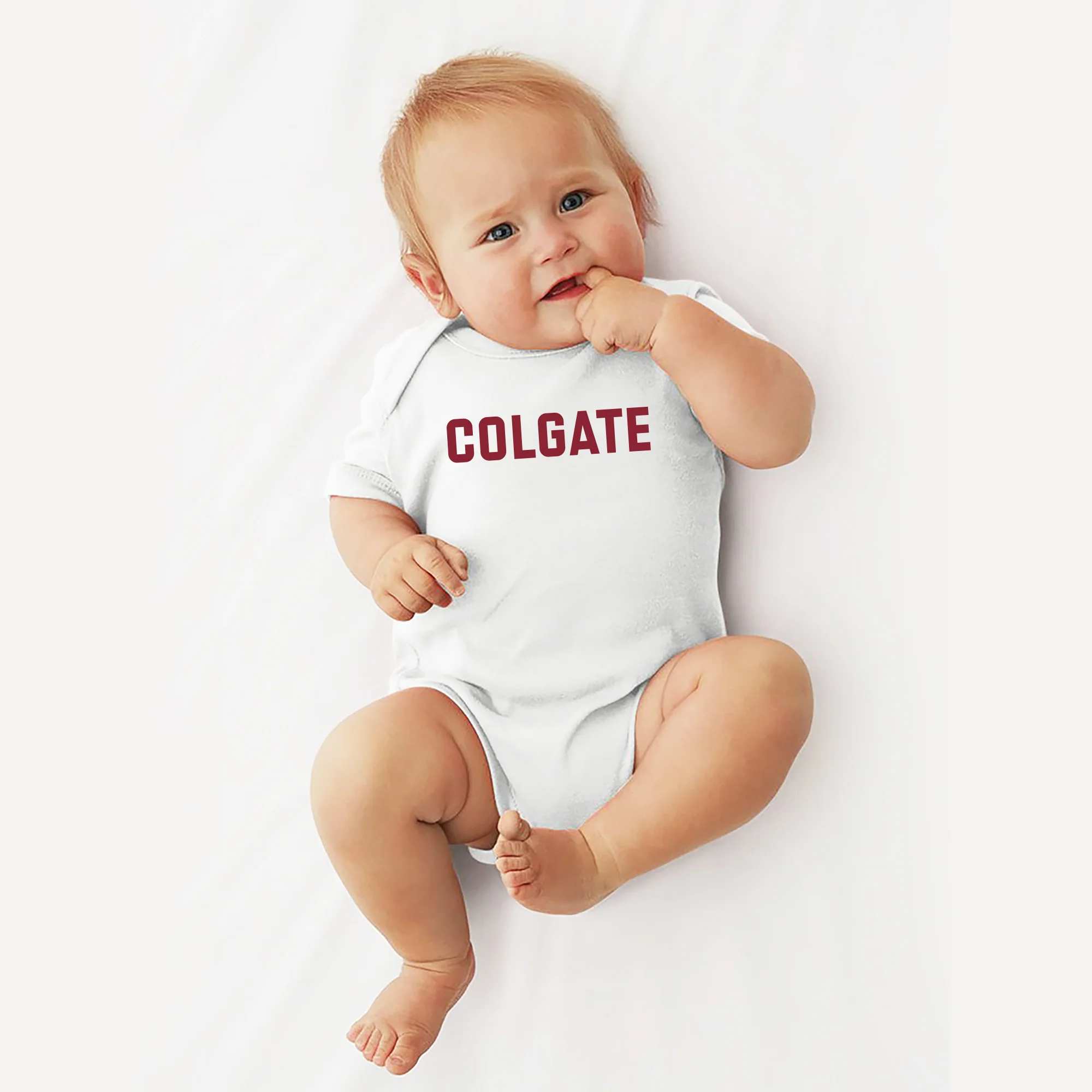Colgate University Raiders Basic Block Infant Creeper - White - Image 3