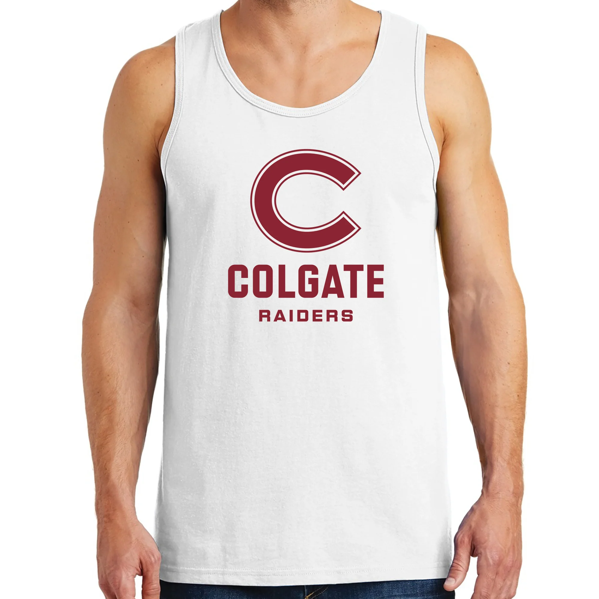 Colgate University Raiders Primary Logo Tank Top - White - Image 3