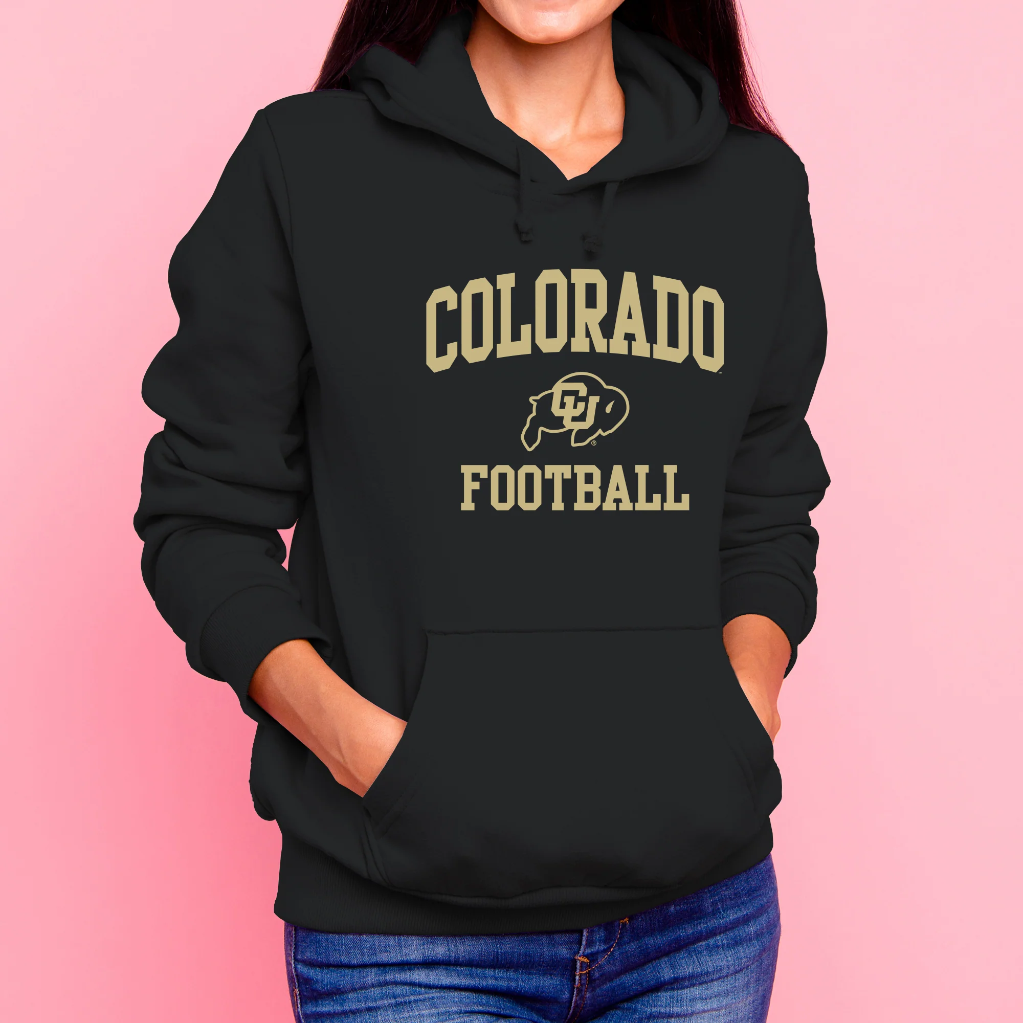 Colorado Arch Logo Football Hoodie - Black - Image 4