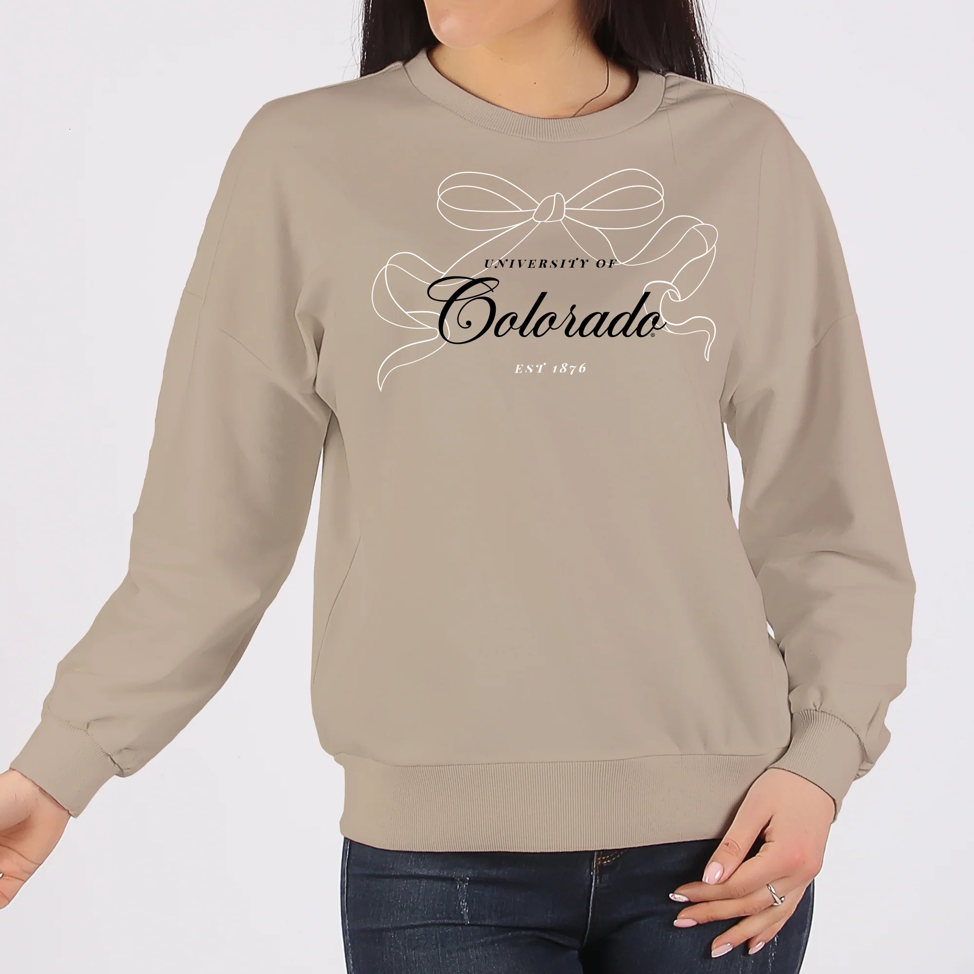 Colorado Delicate Bow Crewneck Sweatshirt - Sand - Image 3