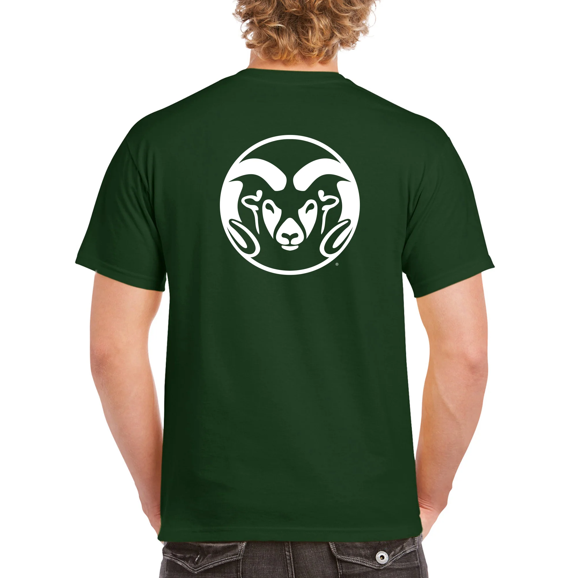 Colorado State Front Back Print T-Shirt - Forest - Image 5