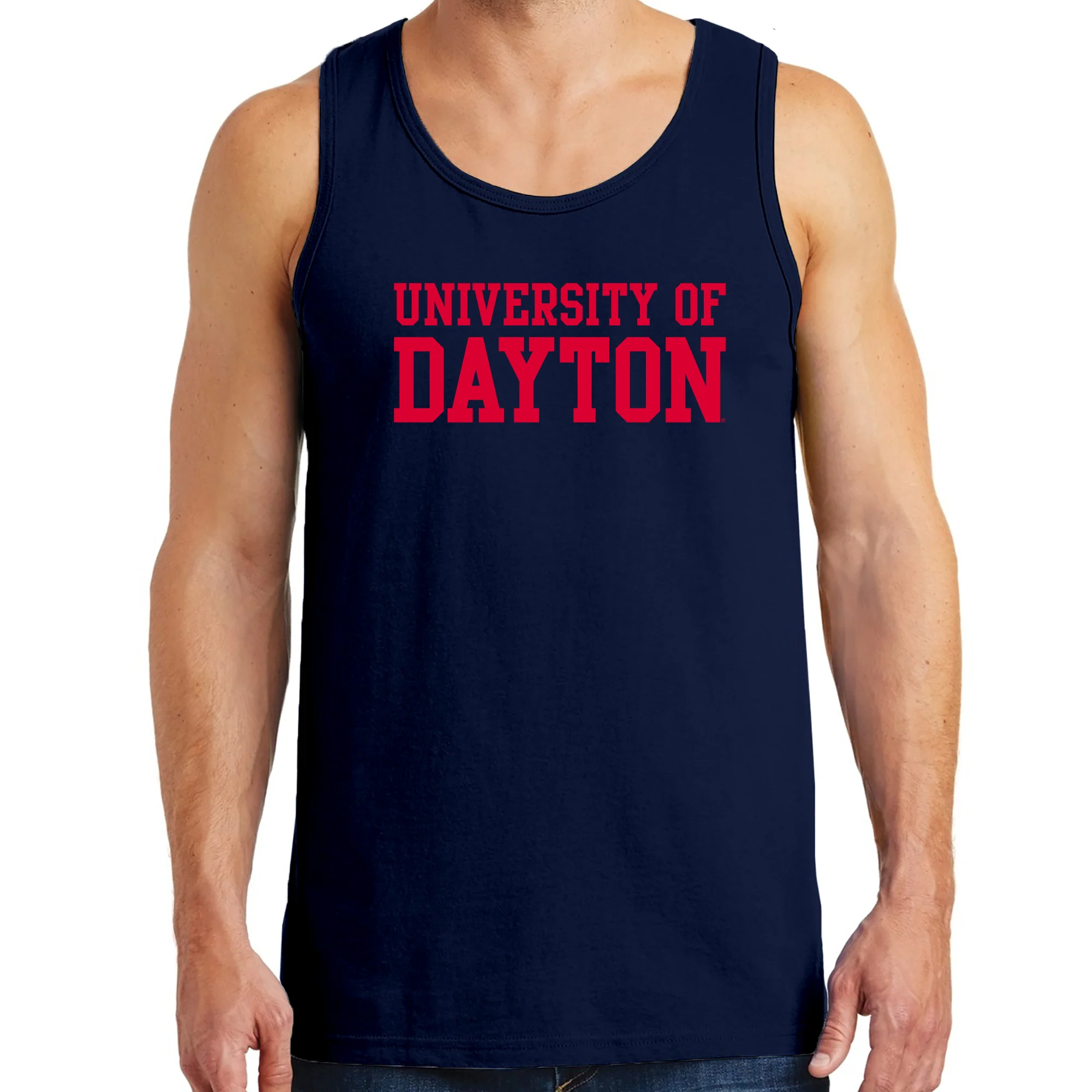 University of Dayton Flyers Basic Block Tank Top - Navy - Image 3