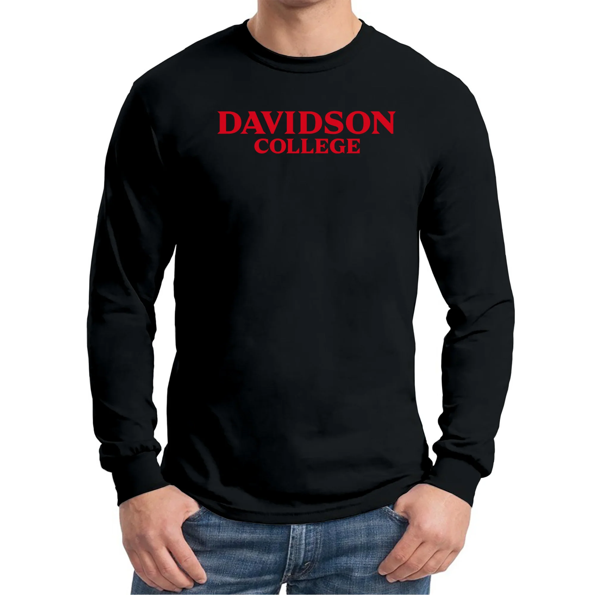 Davidson Wildcats Basic Block Long Sleeve Shirt - Black - Image 3