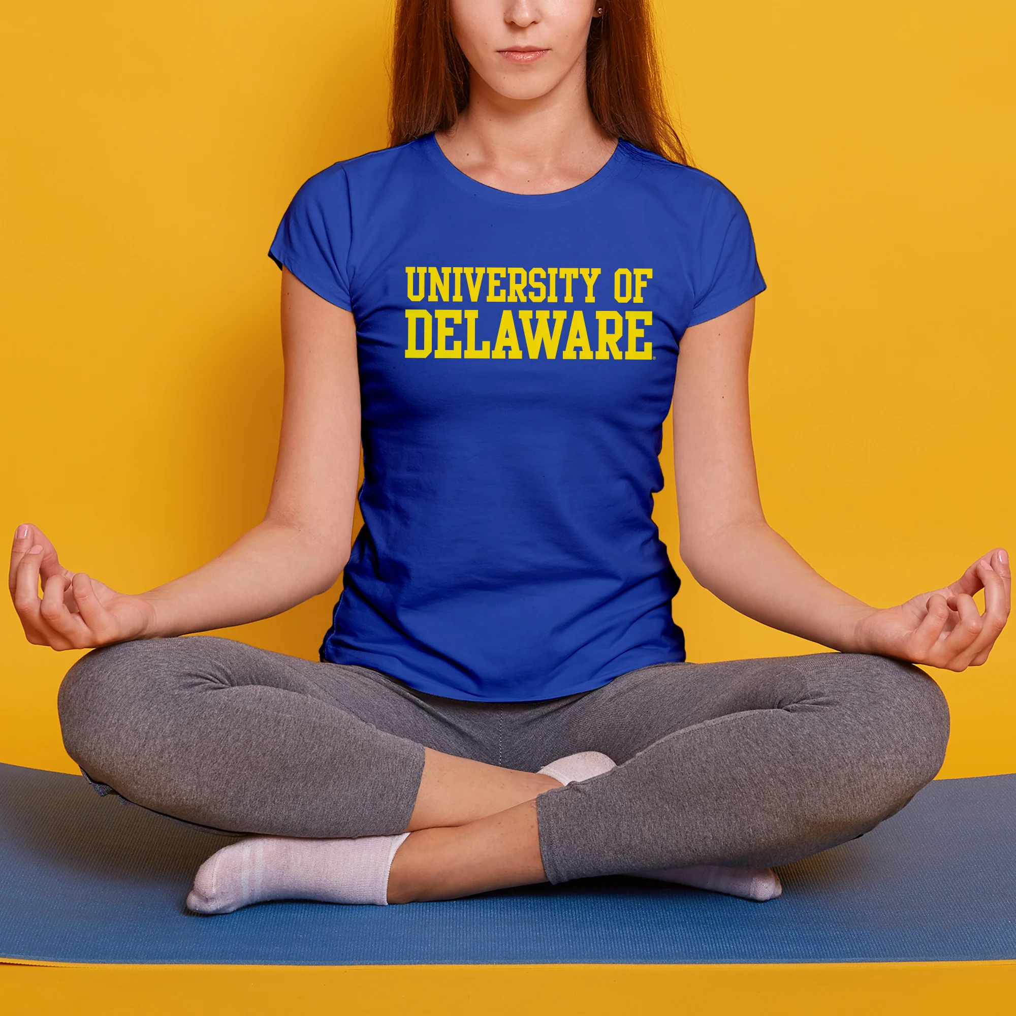 Delaware Blue Hens Basic Block Women's T Shirt - Royal - Image 5
