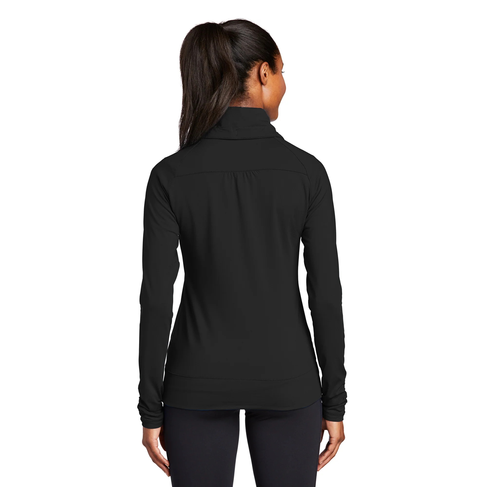Delta Psi Epsilon LC EMB Ladies Stretch Full-Zip Jacket - Black - Image 4