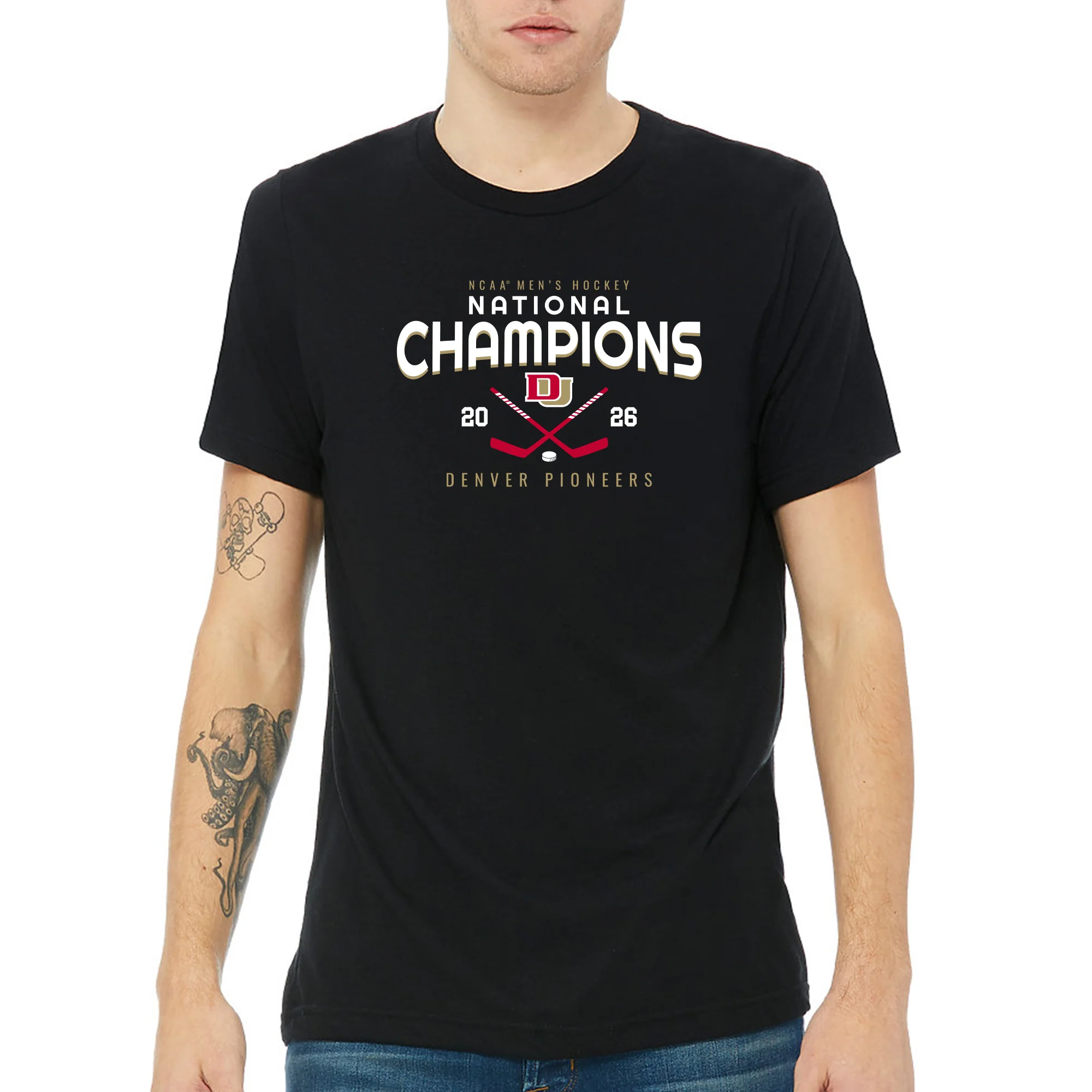 Denver 2026 Hockey National Champions Rounded Triblend T-Shirt - Image 6