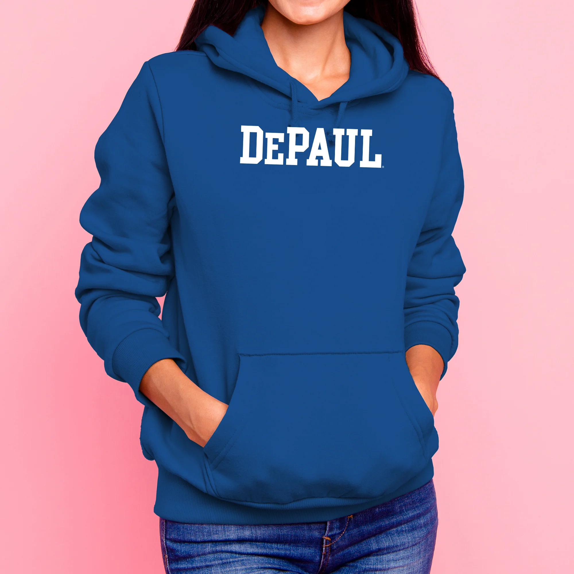 DePaul University Blue Demons Basic Block Hoodie - Royal - Image 4