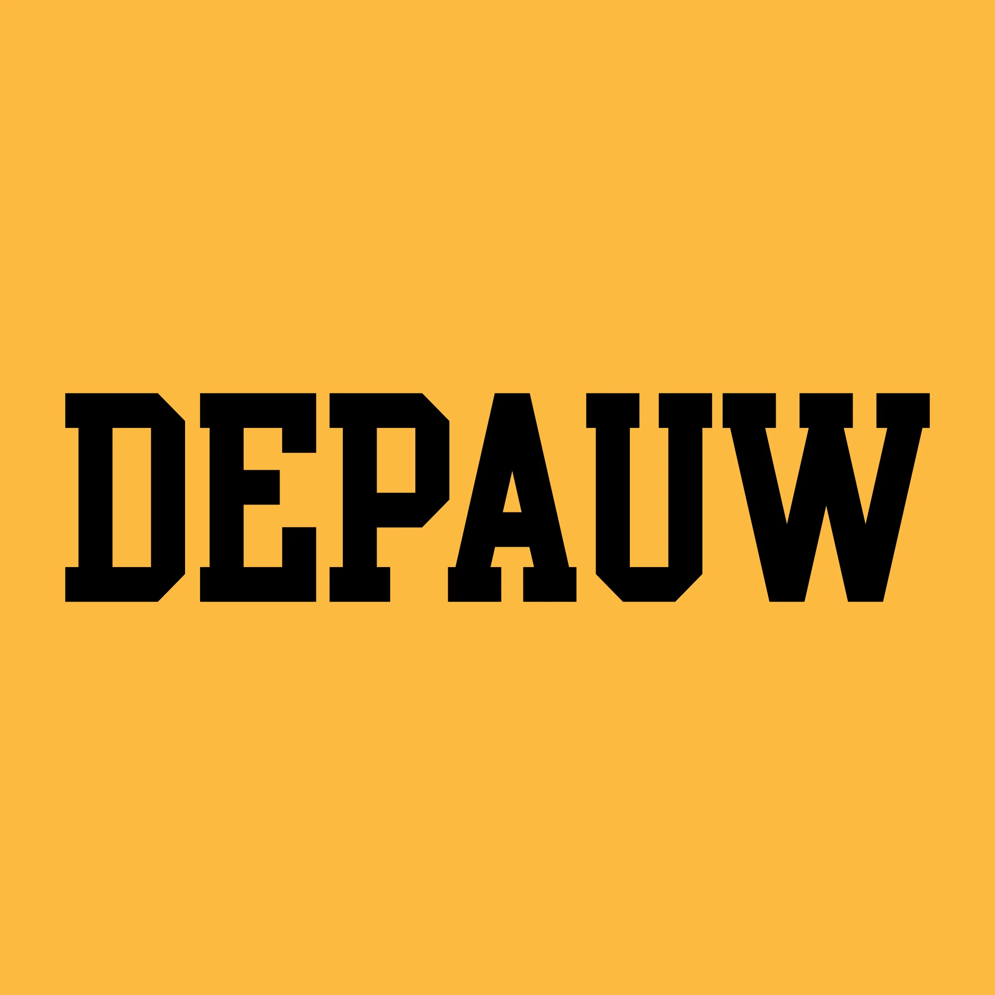 DePauw University Tigers Basic Block Short Sleeve T Shirt - Gold - Image 2