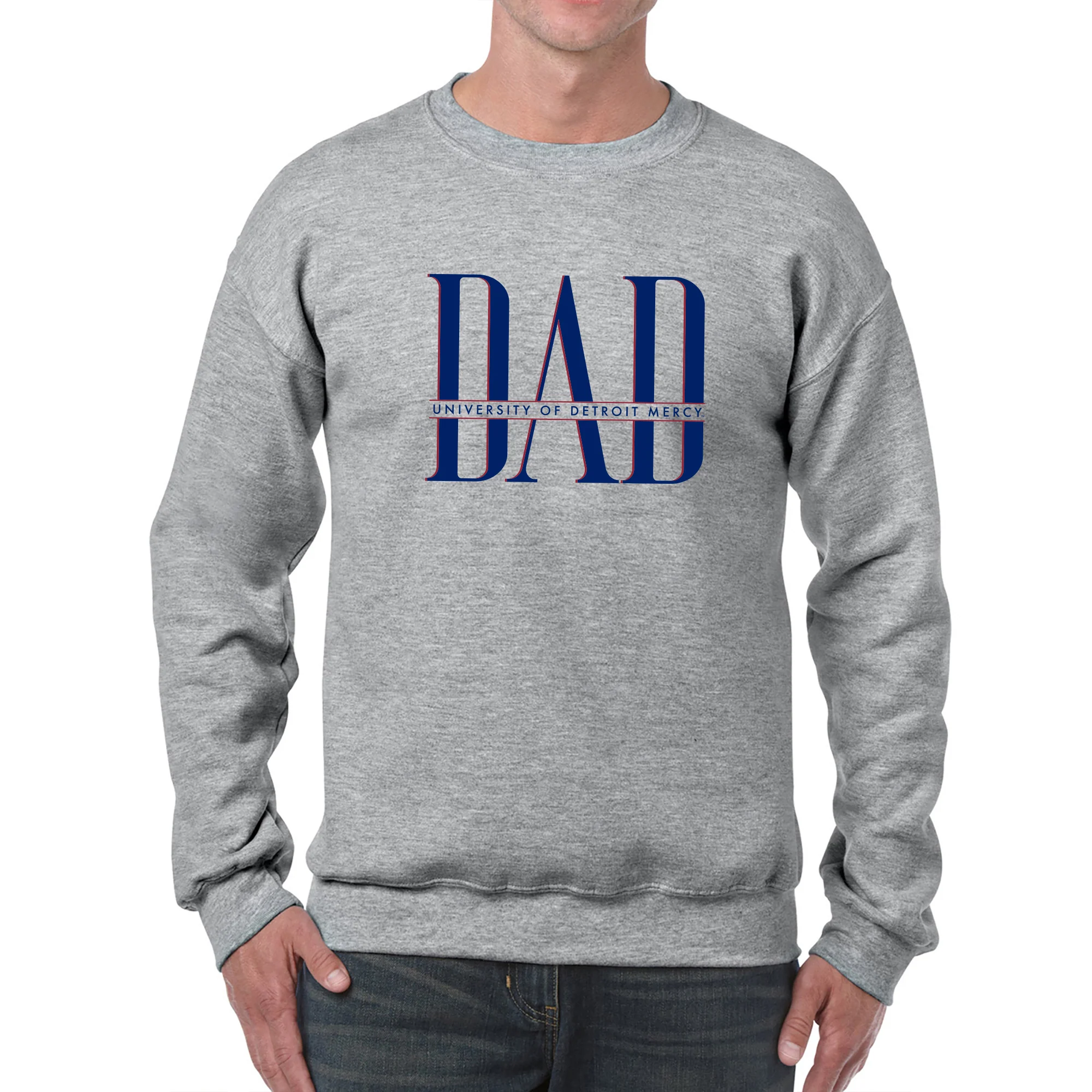 Detroit Mercy Classic Dad Crewneck - Sport Grey - Image 3