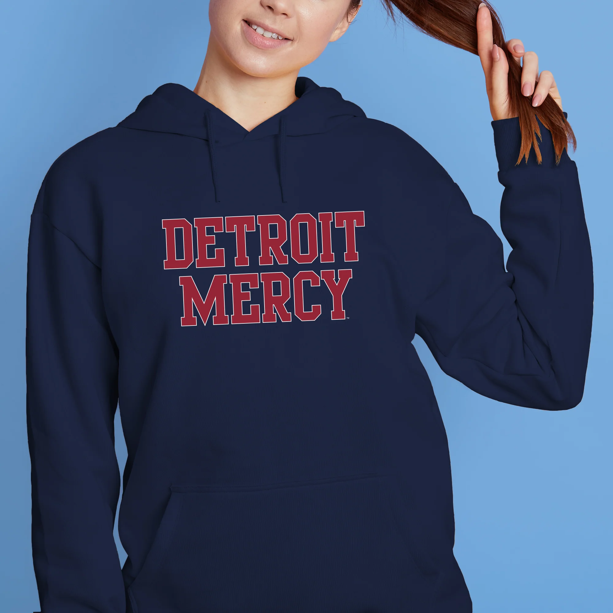 Detroit Mercy Titans Basic Block Hoodie - Navy - Image 4