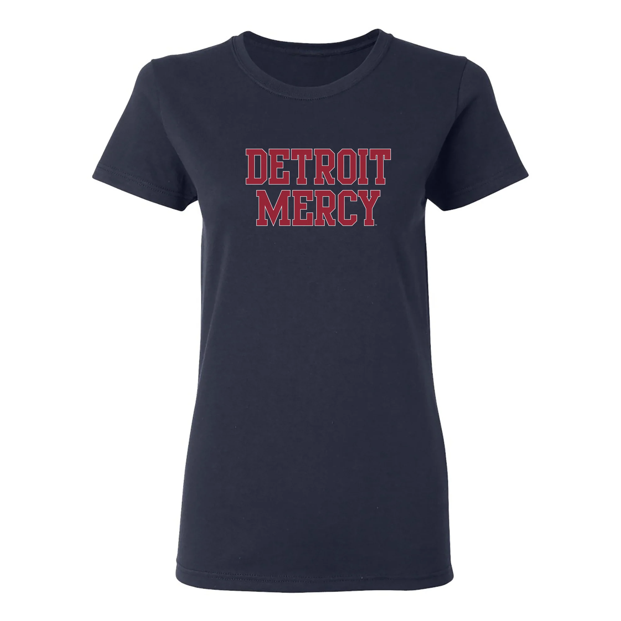 Detroit Mercy Titans Basic Block Womens T-Shirt - Navy