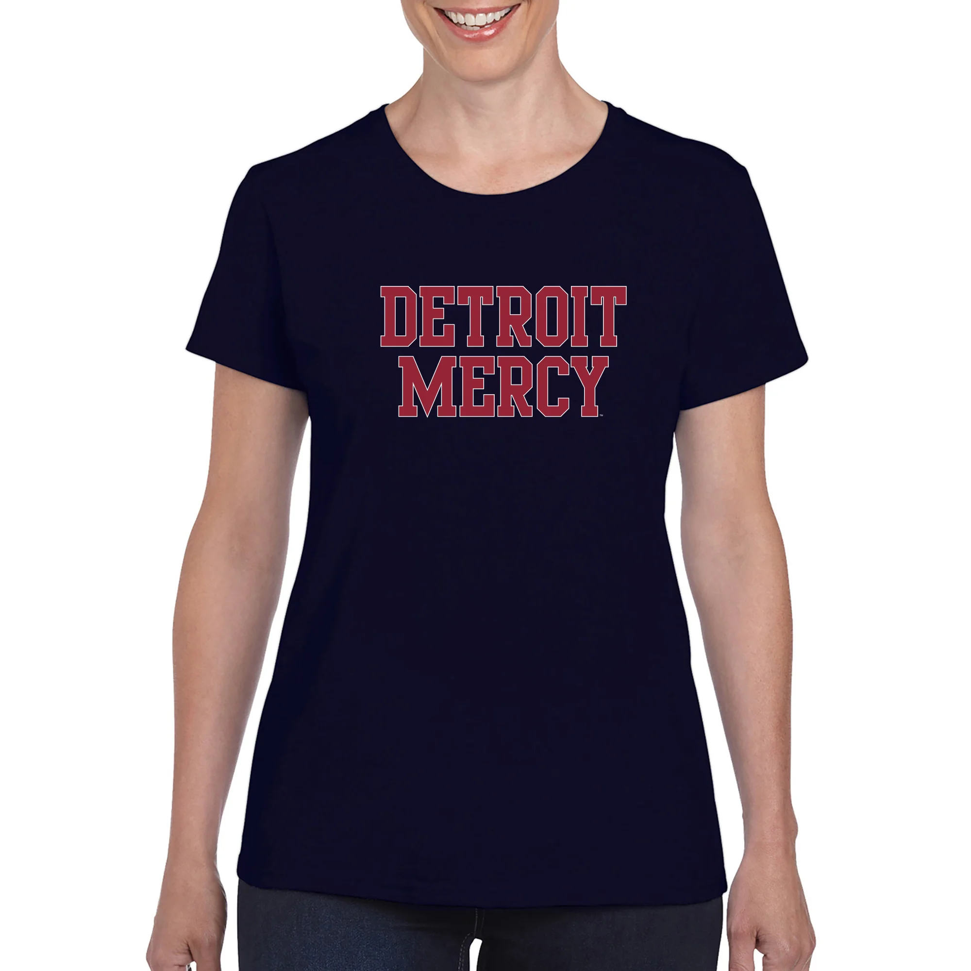 Detroit Mercy Titans Basic Block Womens T-Shirt - Navy - Image 3