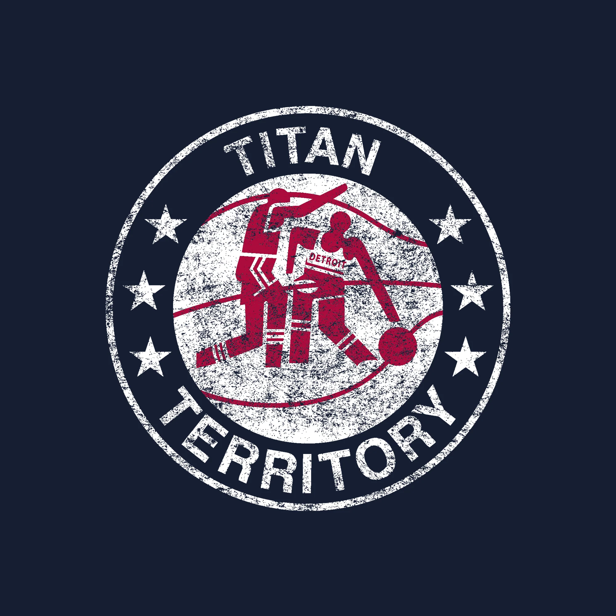 Detroit Mercy Titans Distressed Circle Logo T-Shirt - Navy - Image 2