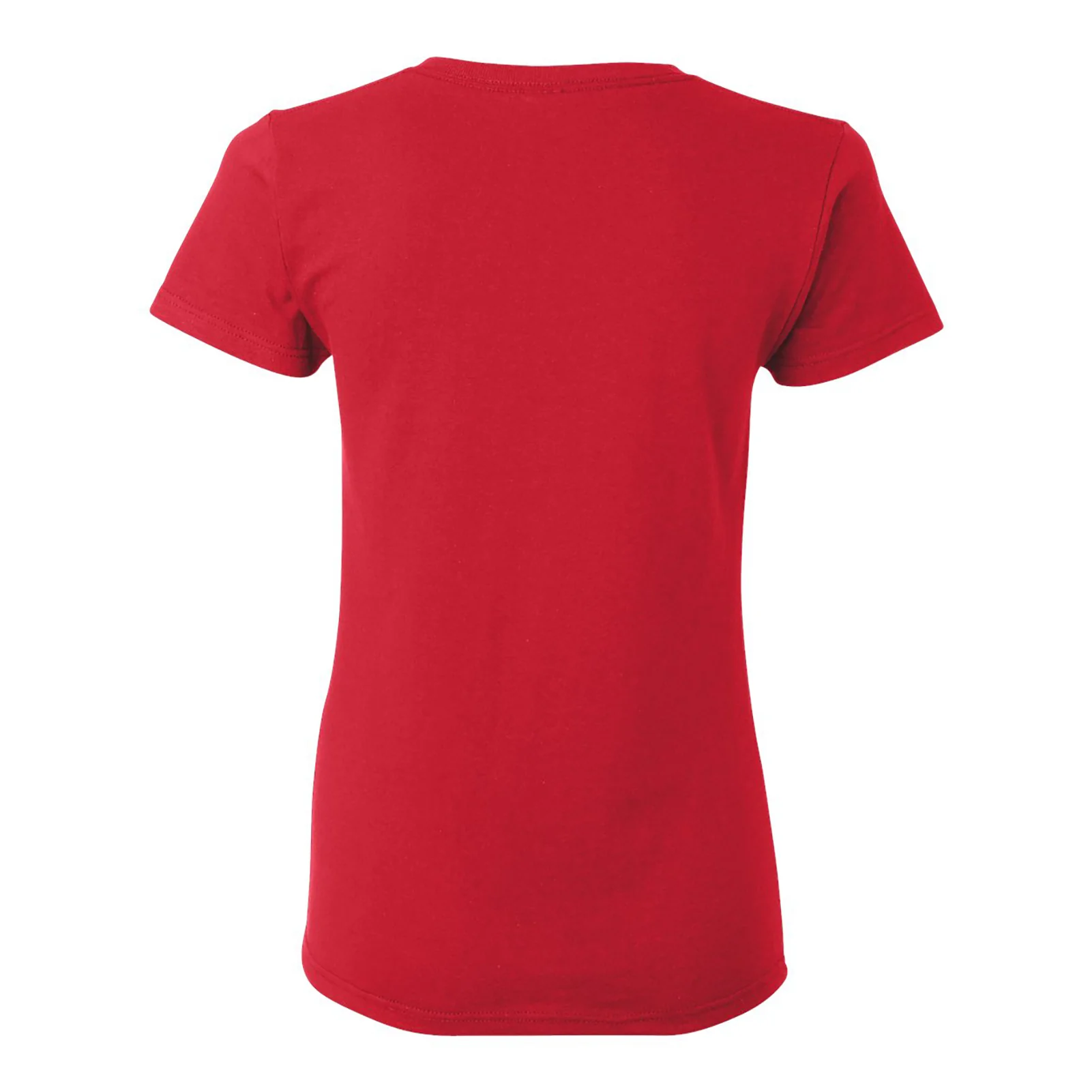 University of Houston Cougars Distressed Circle Logo Basic Cotton Short Sleeve Women's T Shirt - Red - Image 2