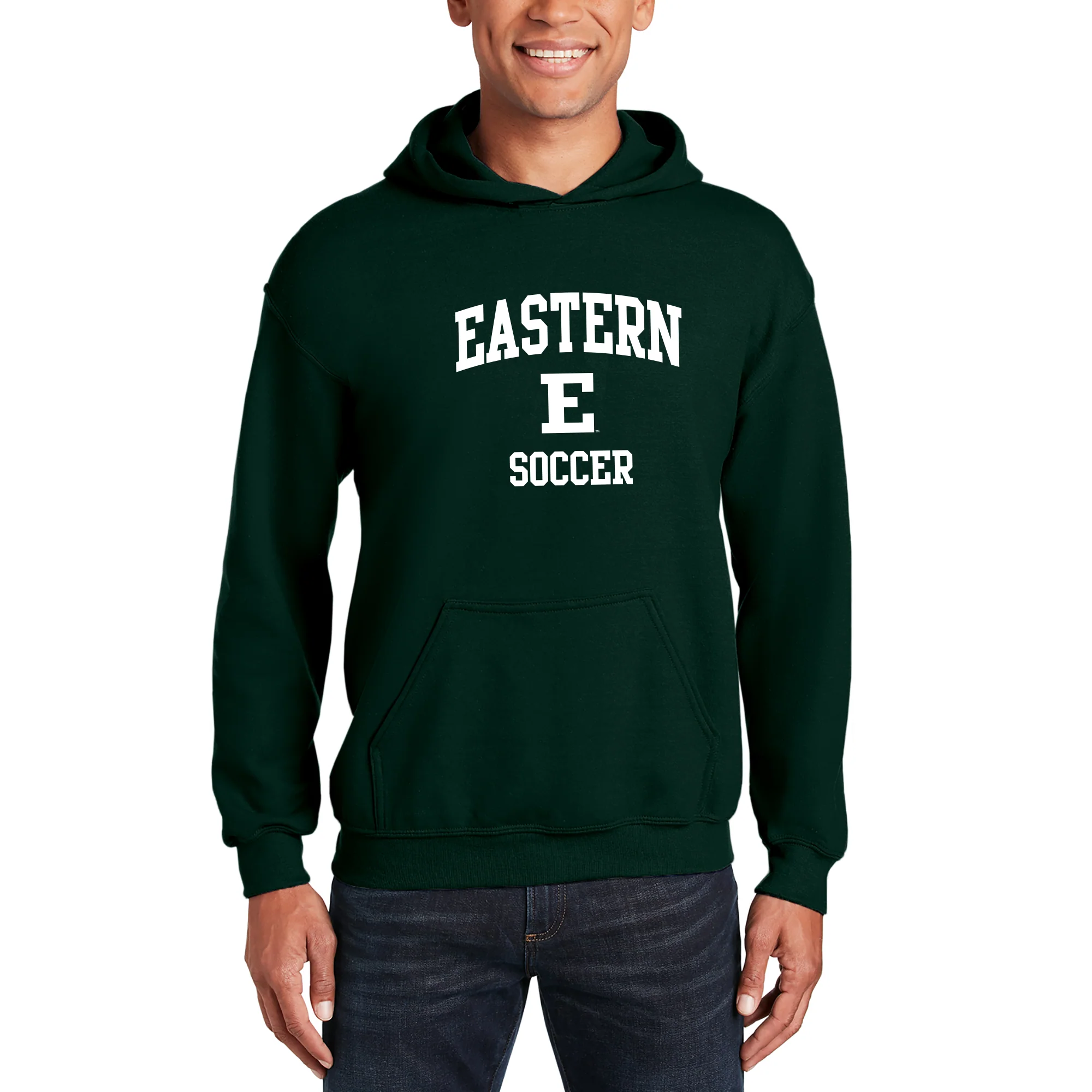Eastern Michigan Arch Logo Soccer Hoodie - Forest - Image 3