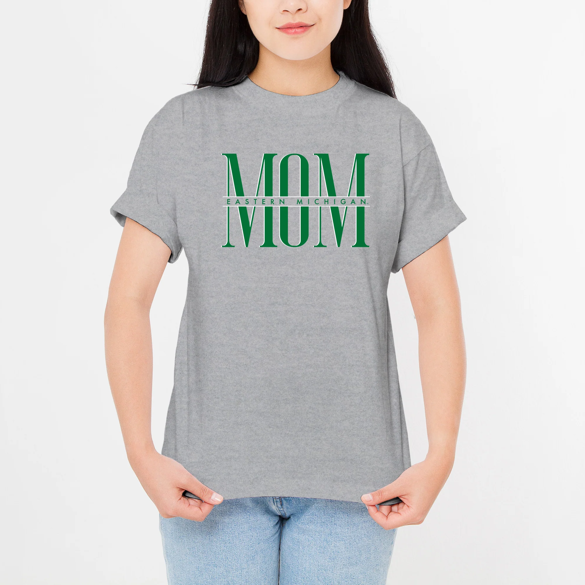 Eastern Michigan Classic Mom T-Shirt - Sport Grey - Image 4